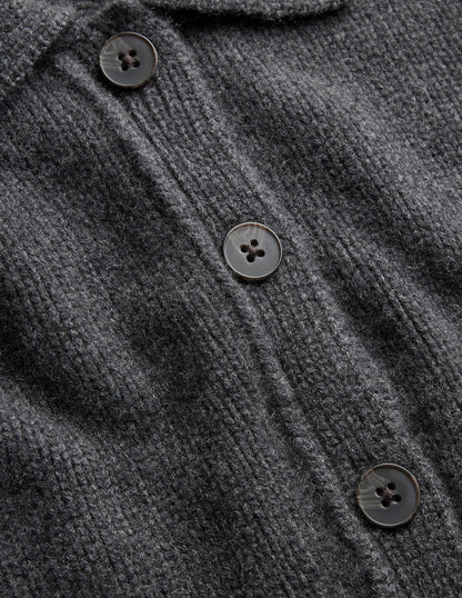 Kaschmircardigan mit Kragen-Anthrazit Melange-3