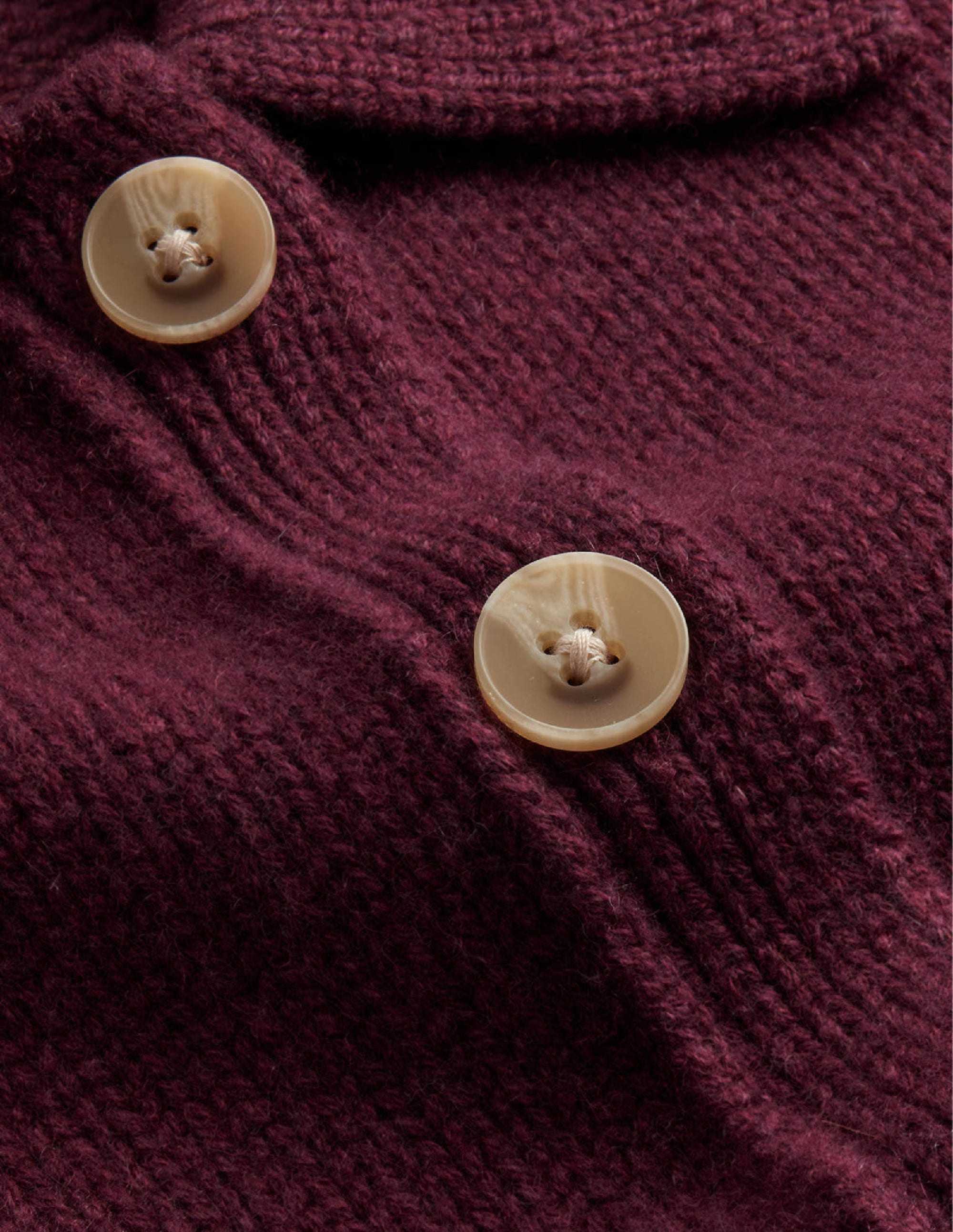 Kaschmircardigan mit Kragen-Glühweinrot Melange - Image 6