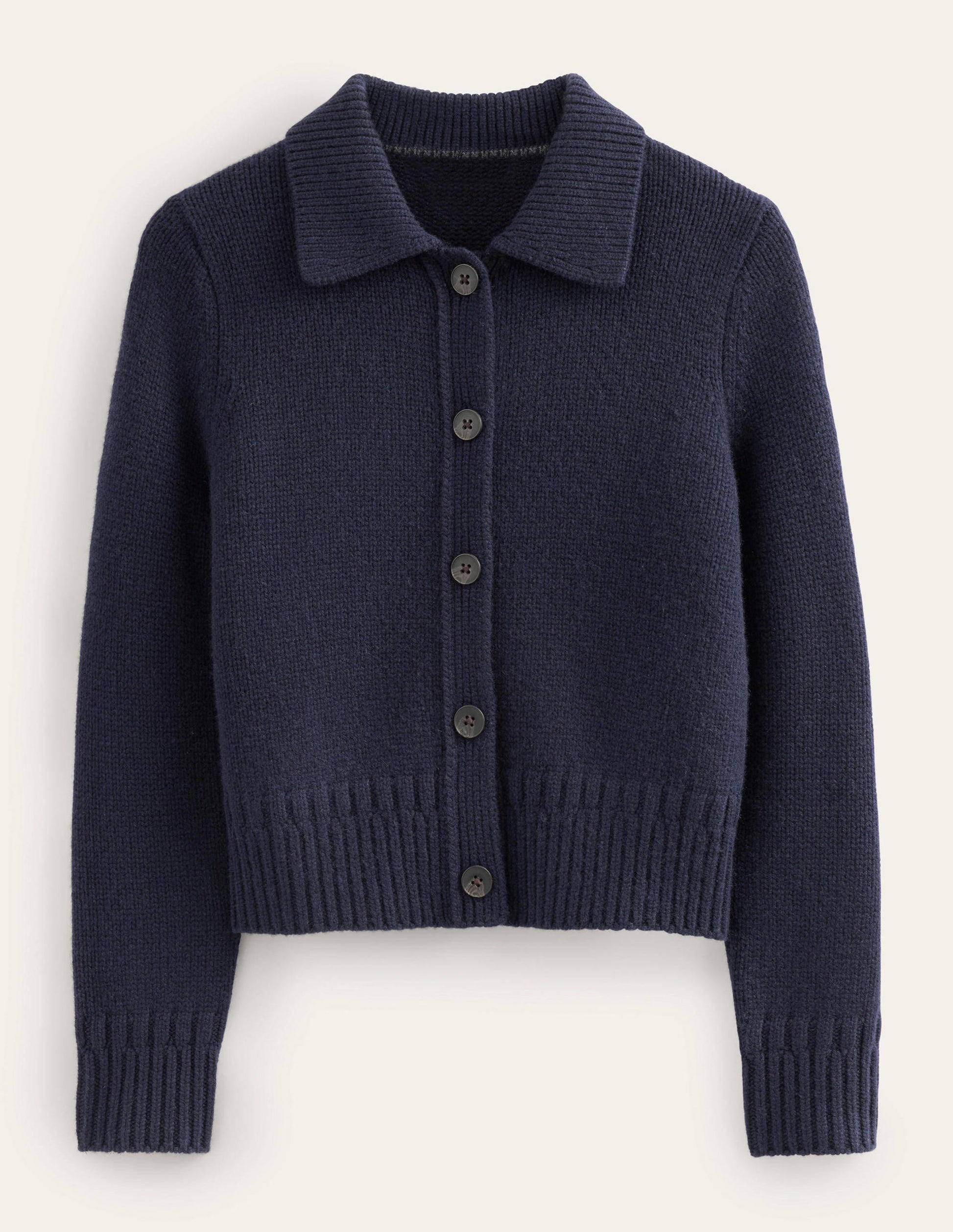 Kaschmircardigan mit Kragen-Marineblau-9