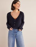 Gilet court duveteux-Bleu marine