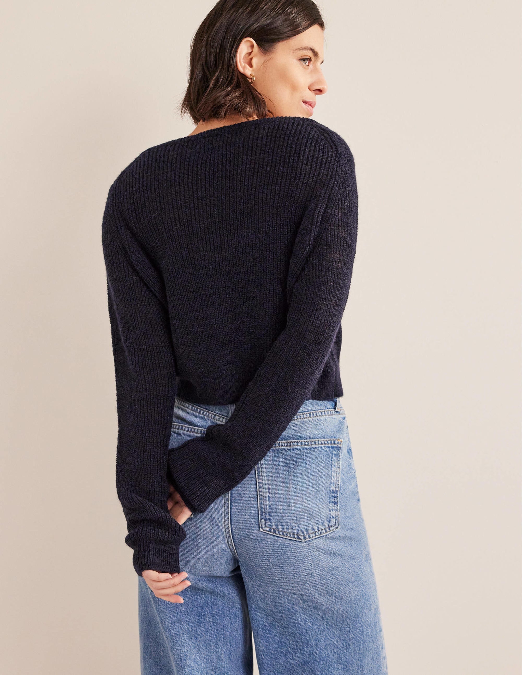 Gilet court duveteux-Bleu marine - Image 3