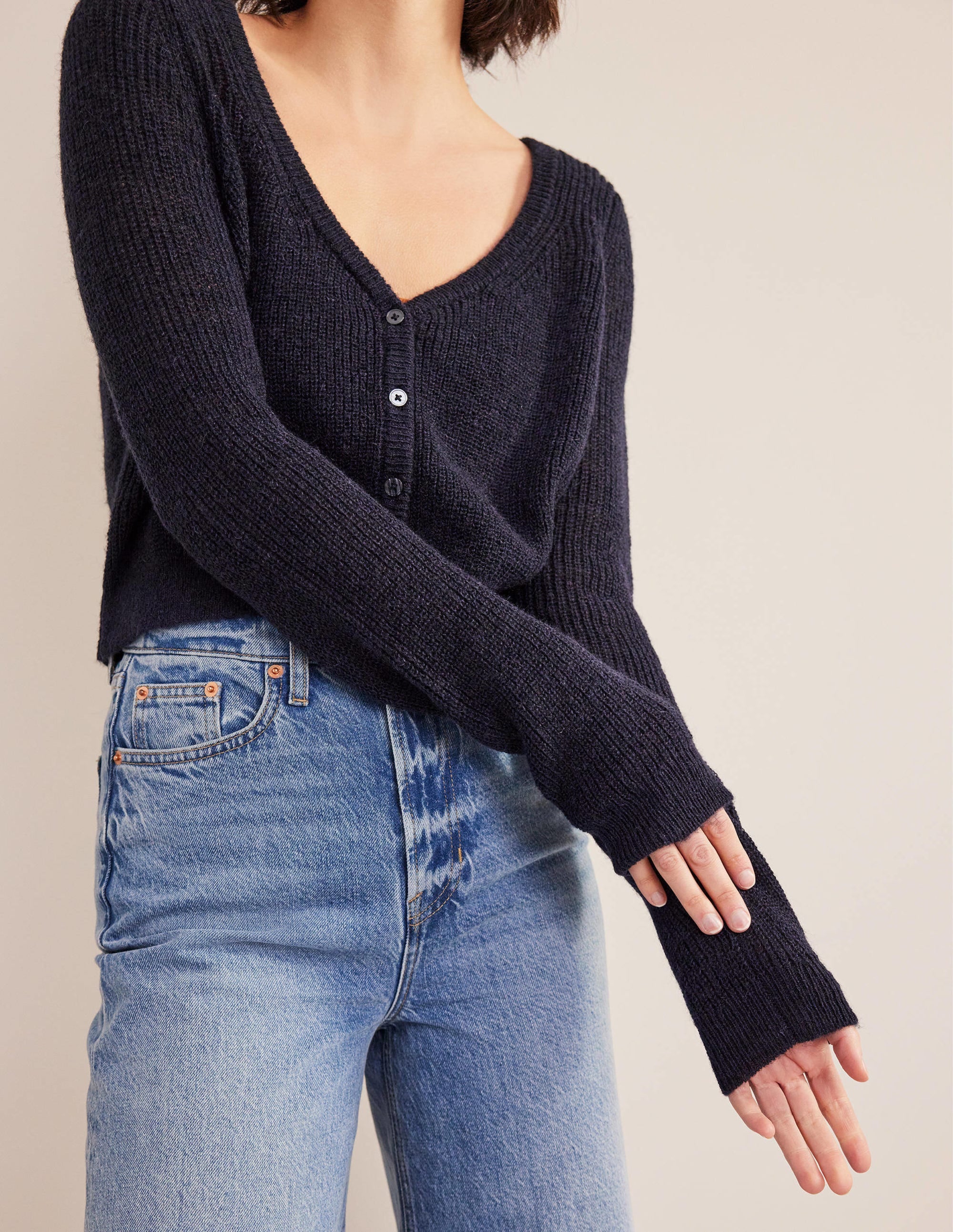 Gilet court duveteux-Bleu marine - Image 4
