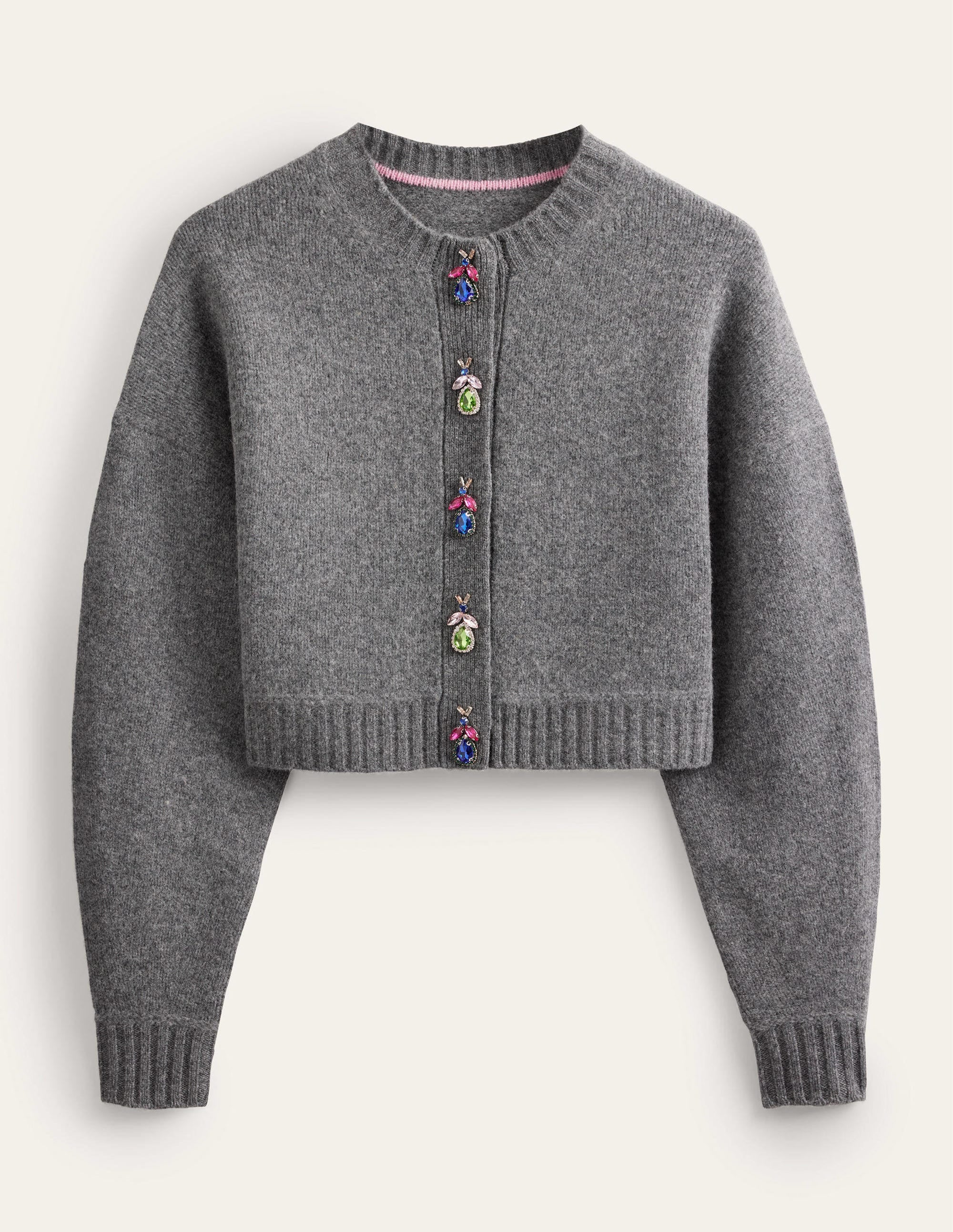 Gilet à boutons insectes-Gris foncé chiné - Image 6