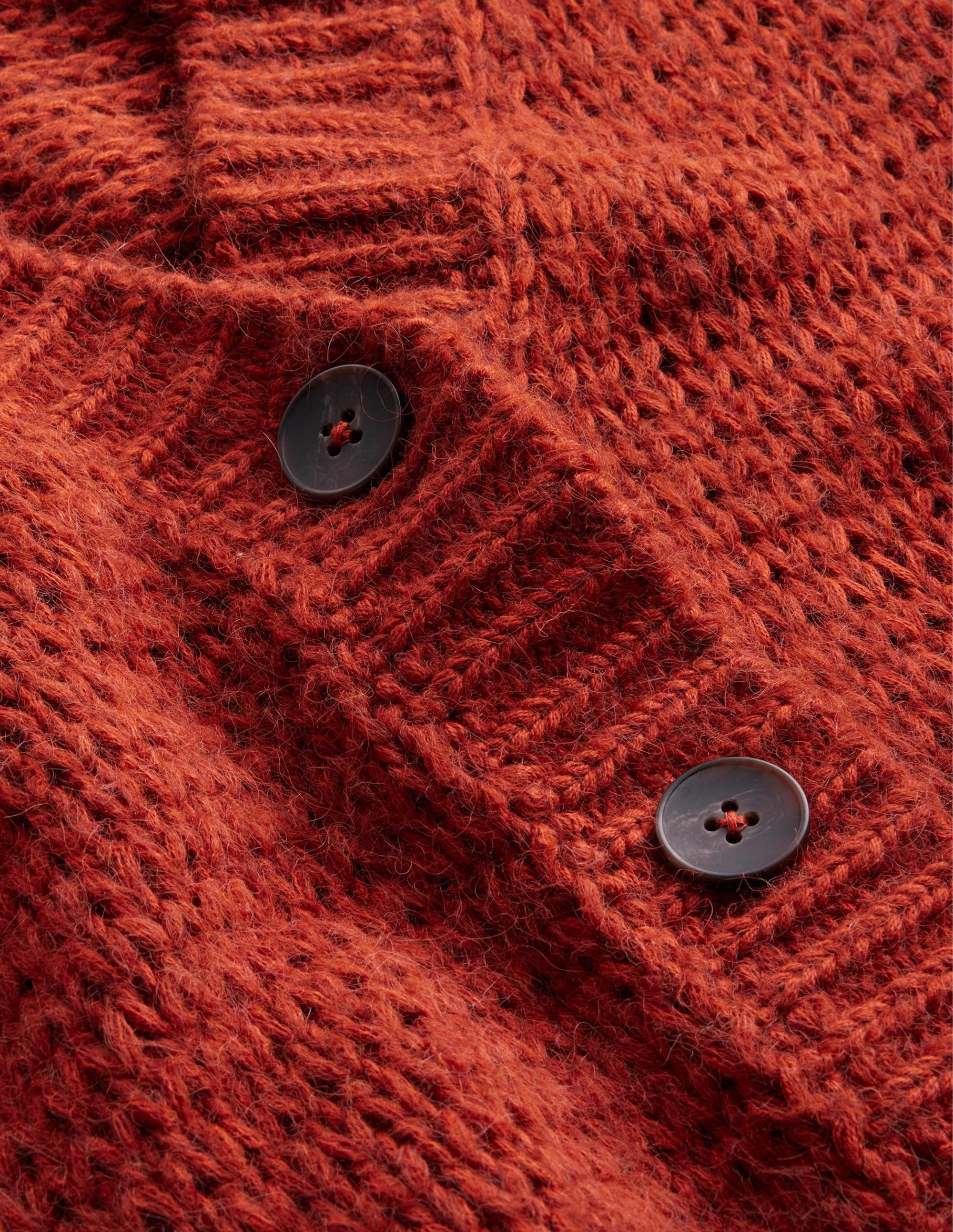Strick-Cardigan mit offenen Maschen-Rostrot - Image 6