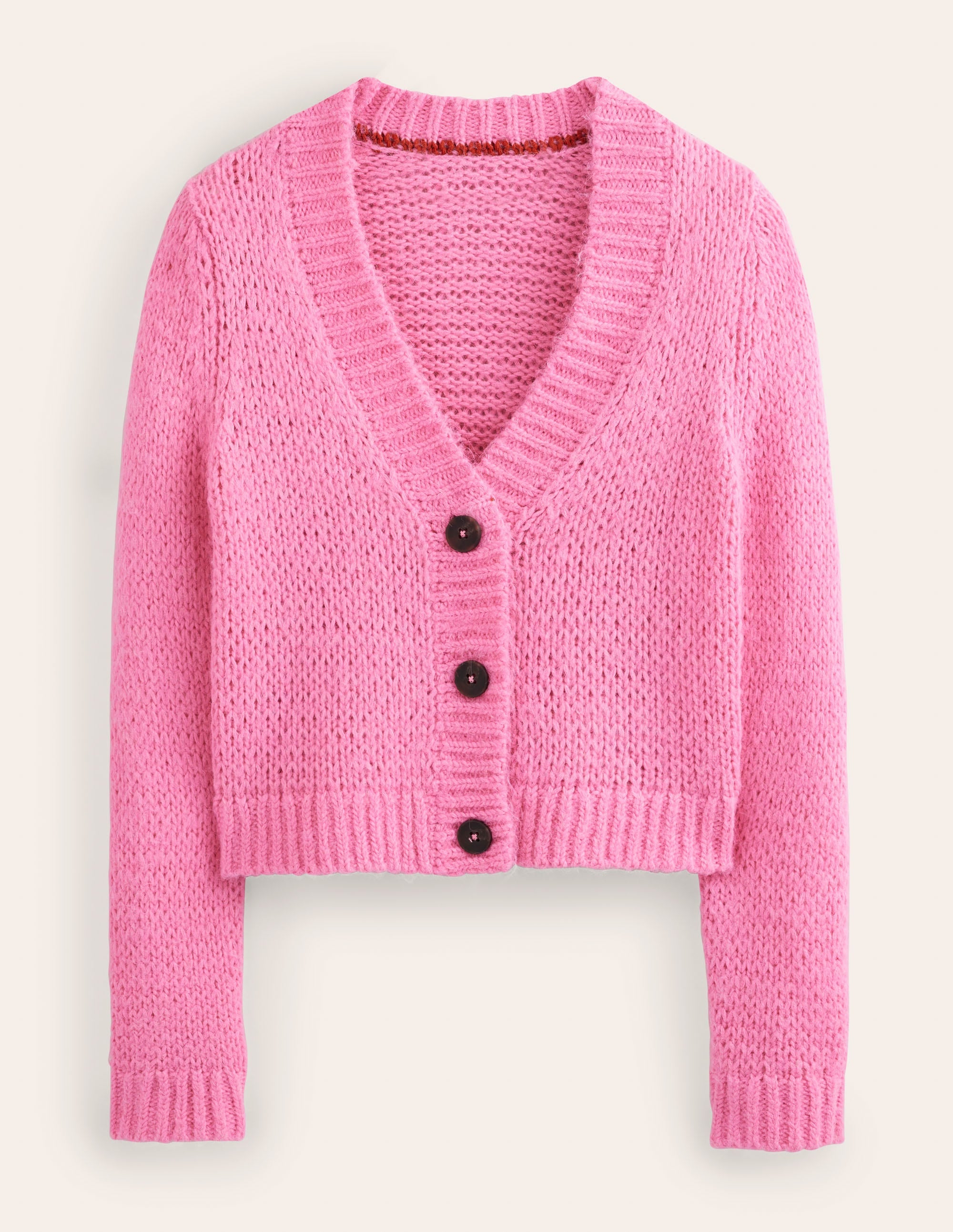 Fluffy Open Stitch Cardigan-Candy Floss Pink - Image 2
