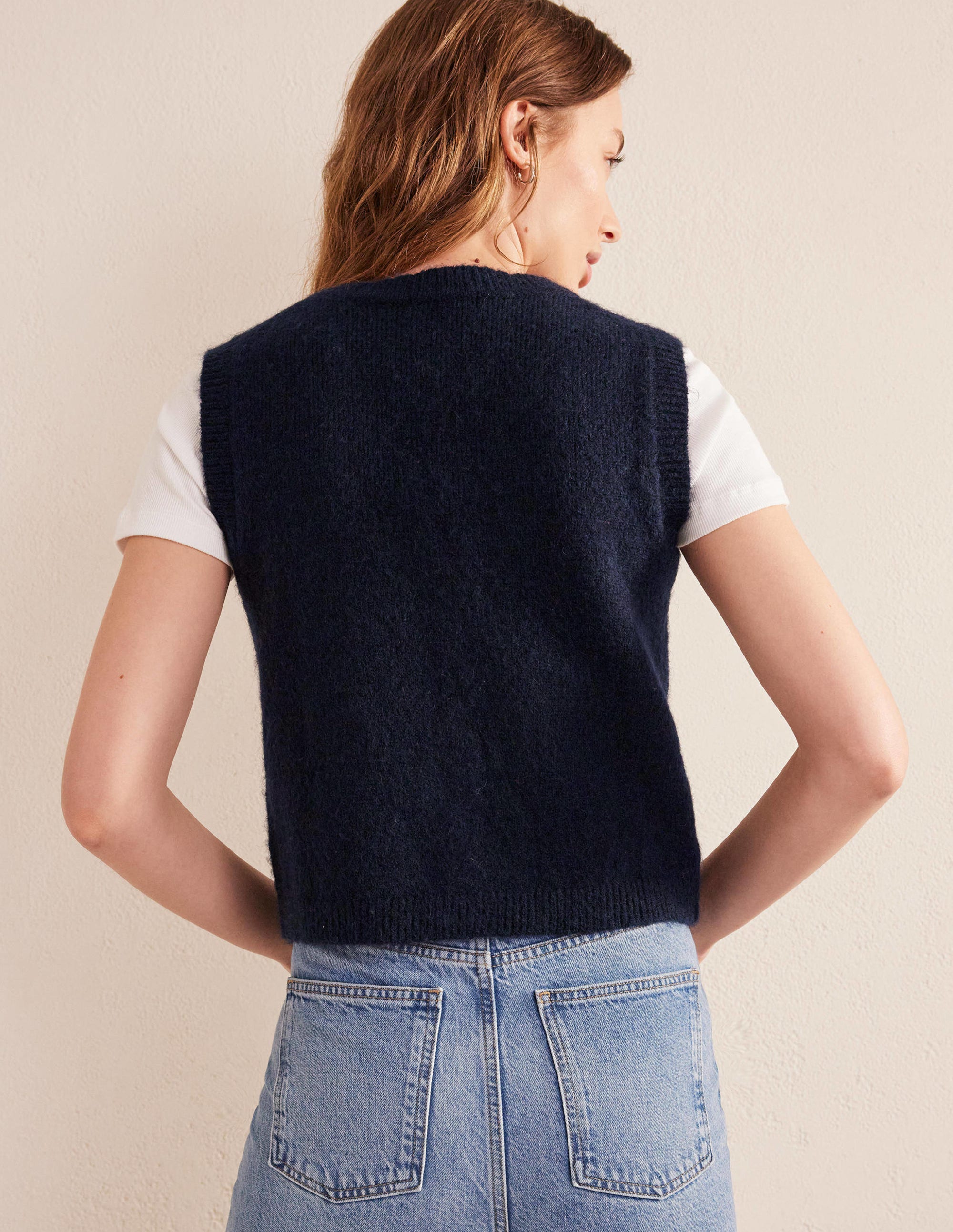Cardigan-Pullunder-Marineblau - Image 3