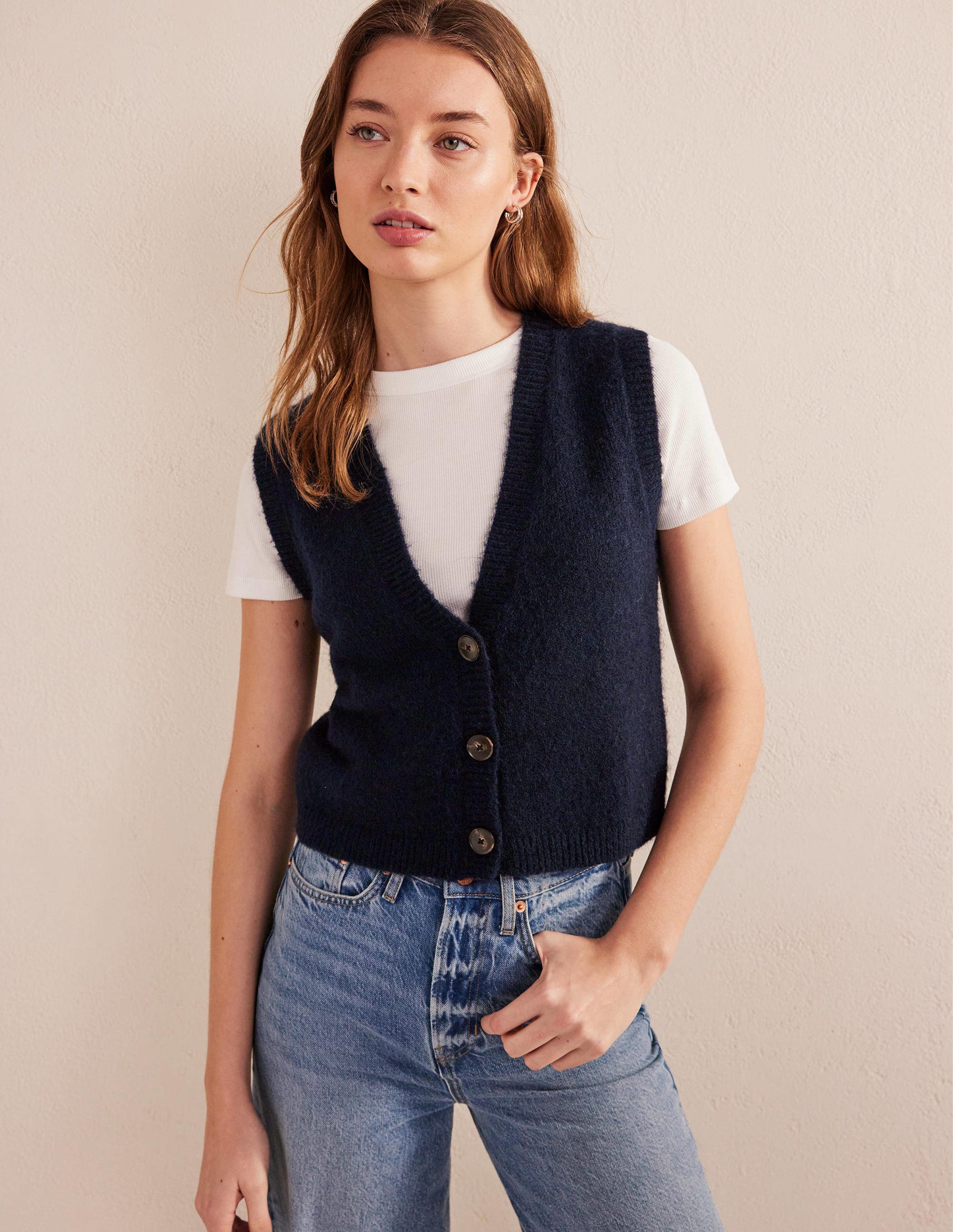 Cardigan-Pullunder-Marineblau - Image 4
