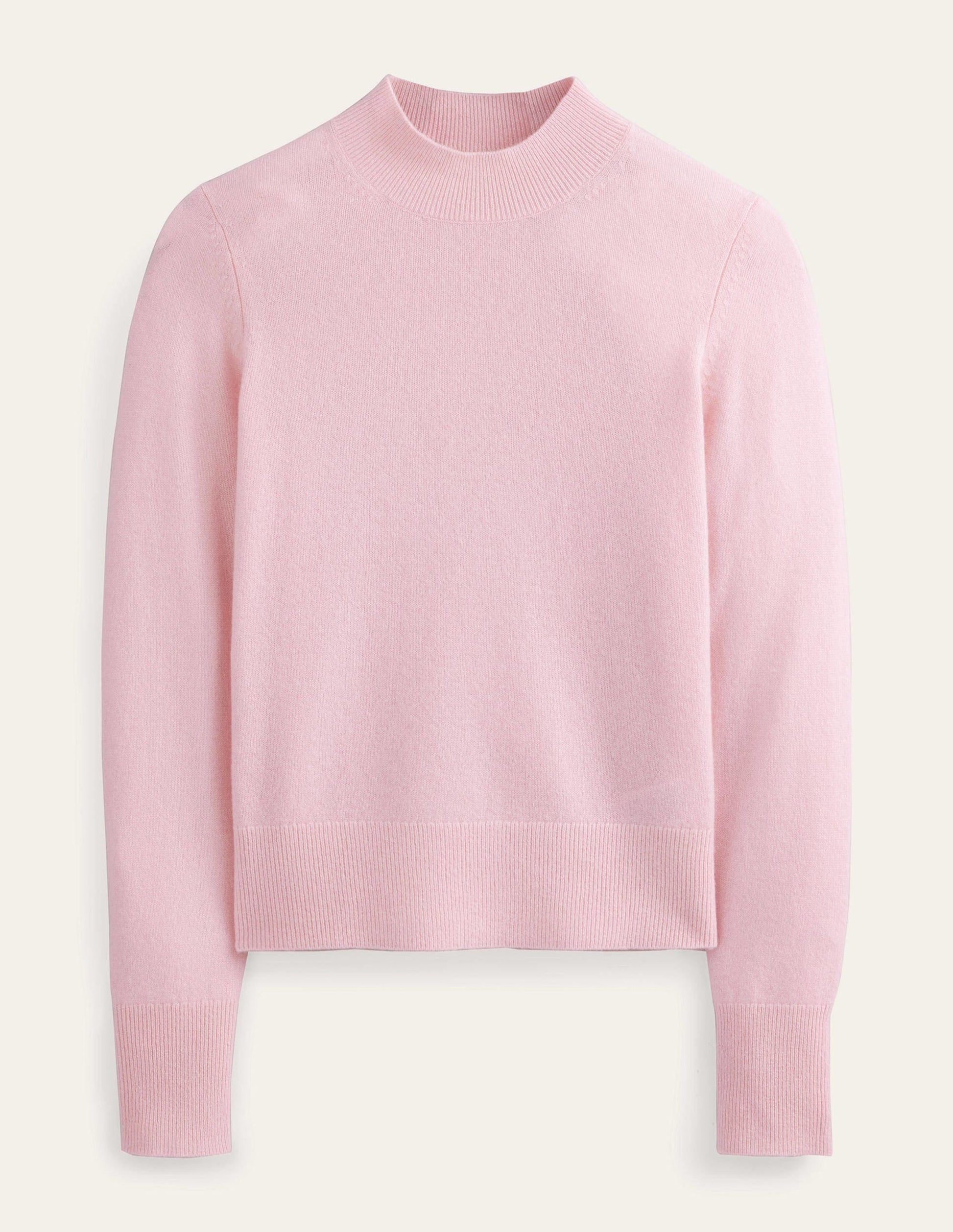 Cashmere Stand Neck Jumper-Marshmallow Pink-5