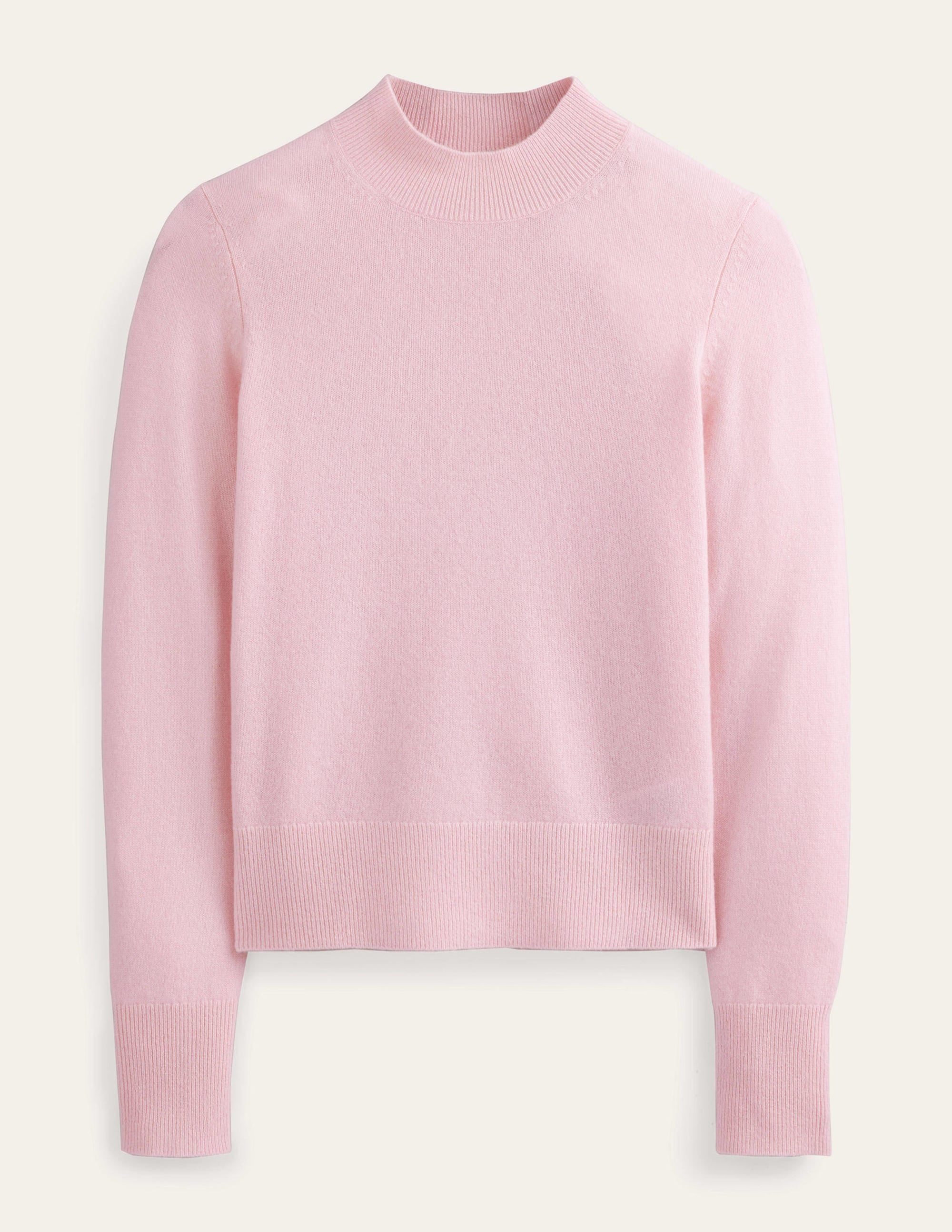 Pull en cachemire à col montant-Rose guimauve - Image 5
