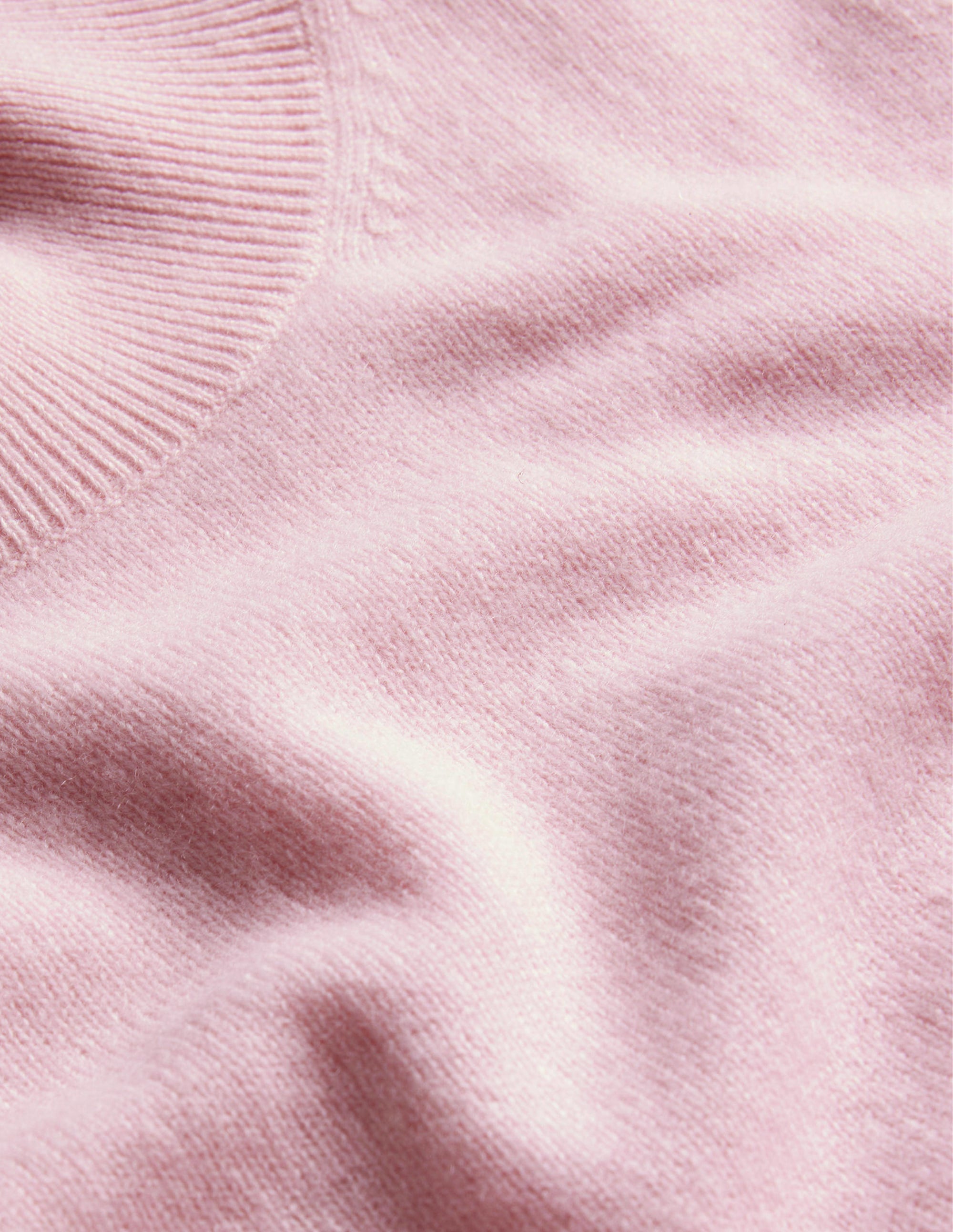 Pull en cachemire à col montant-Rose guimauve - Image 6