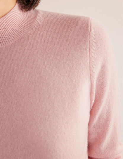 Cashmere Stand Neck Jumper-Marshmallow Pink-2