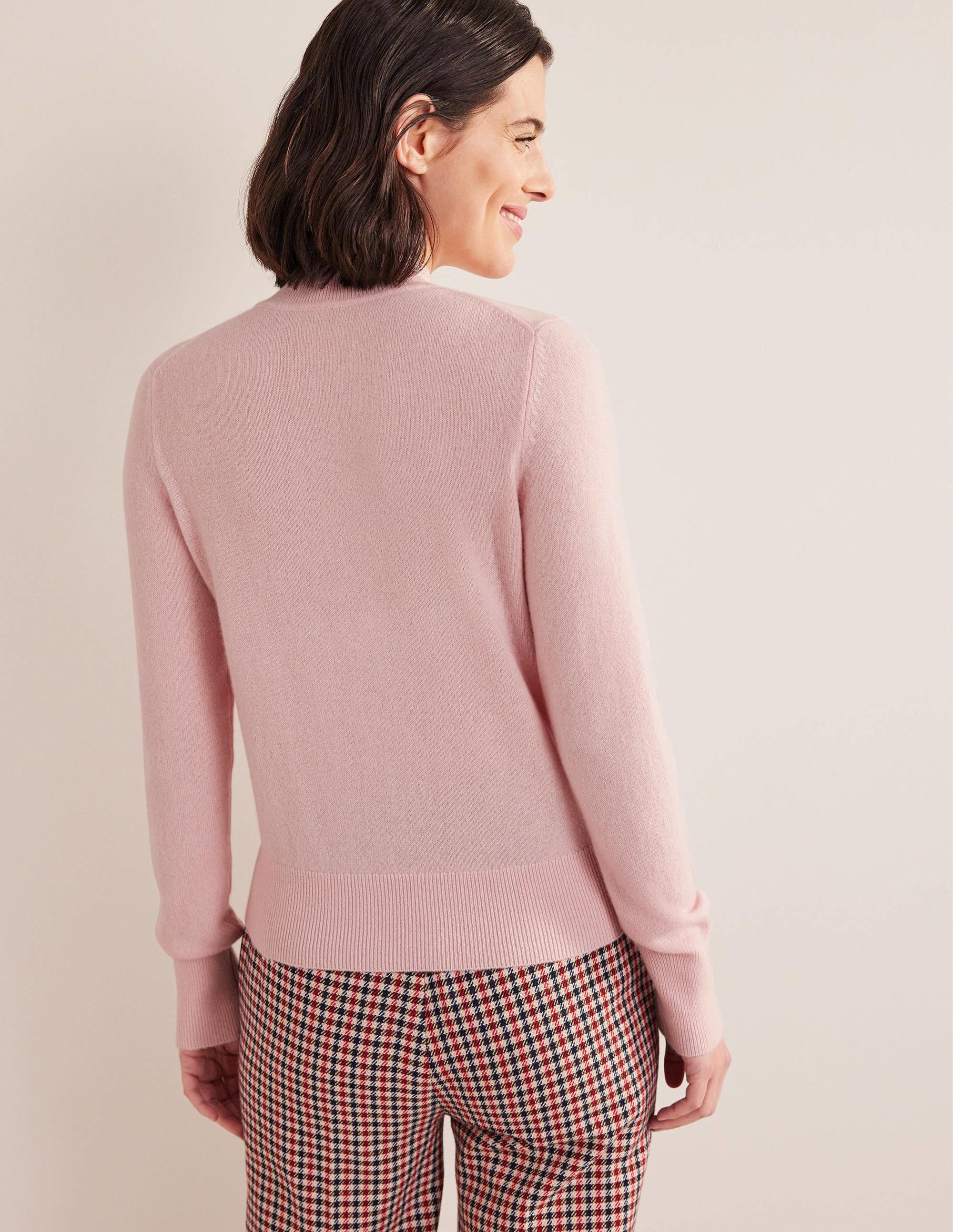Pull en cachemire à col montant-Rose guimauve - Image 3