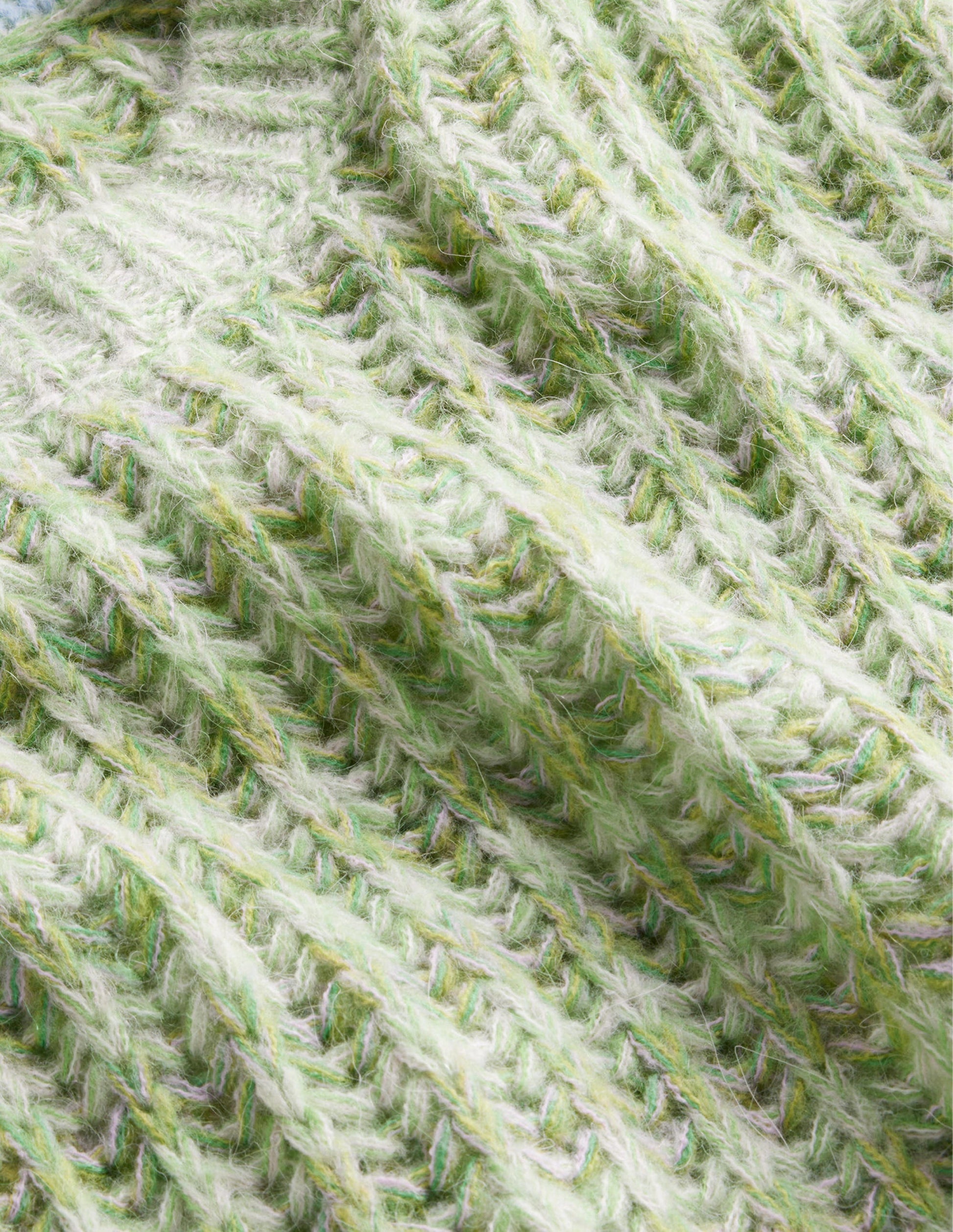 Pull duveteux à larges côtes-Vert chiné-6