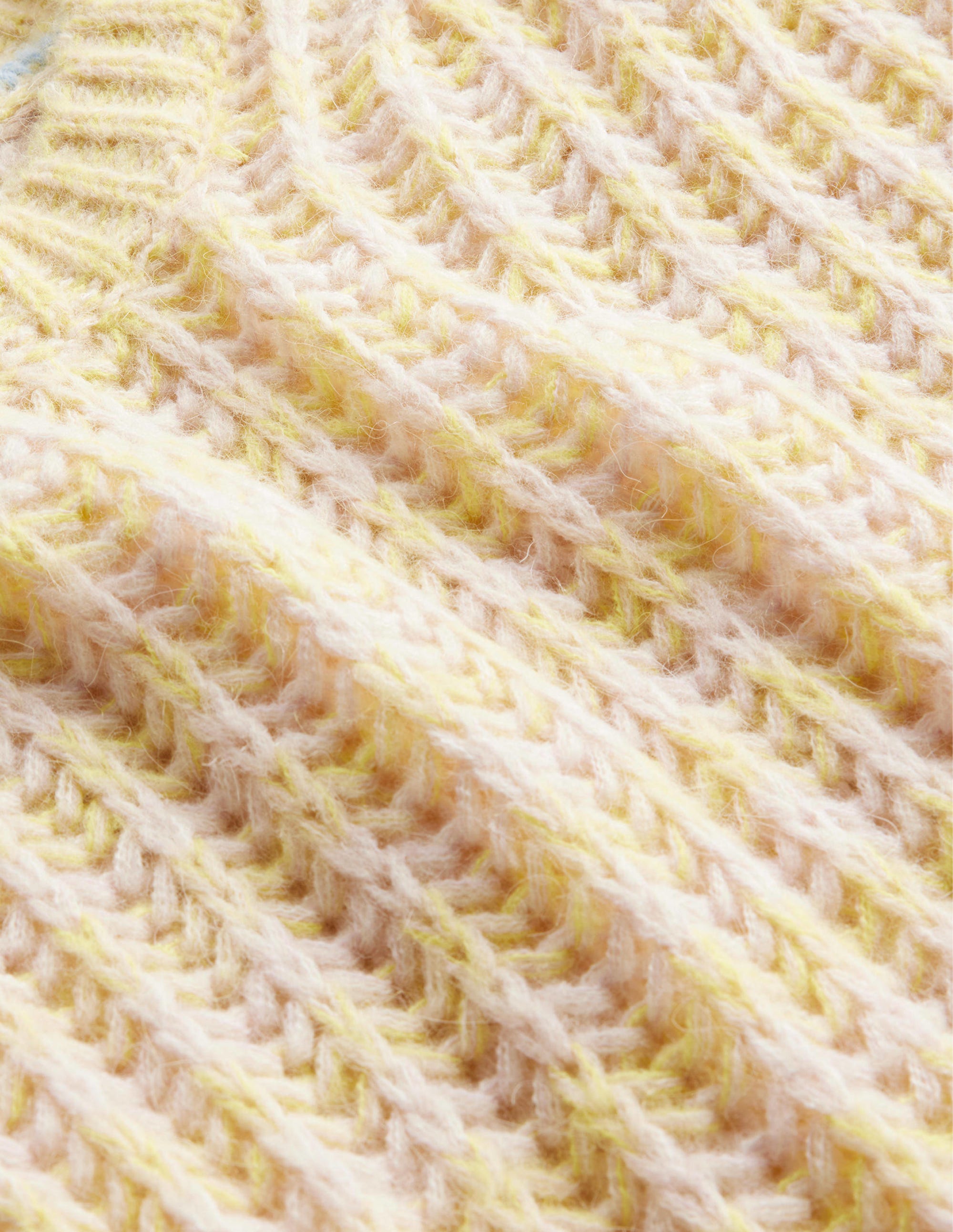 Flauschiger Pullover mit breitem Rippstrick-Gelb Meliert - Image 3