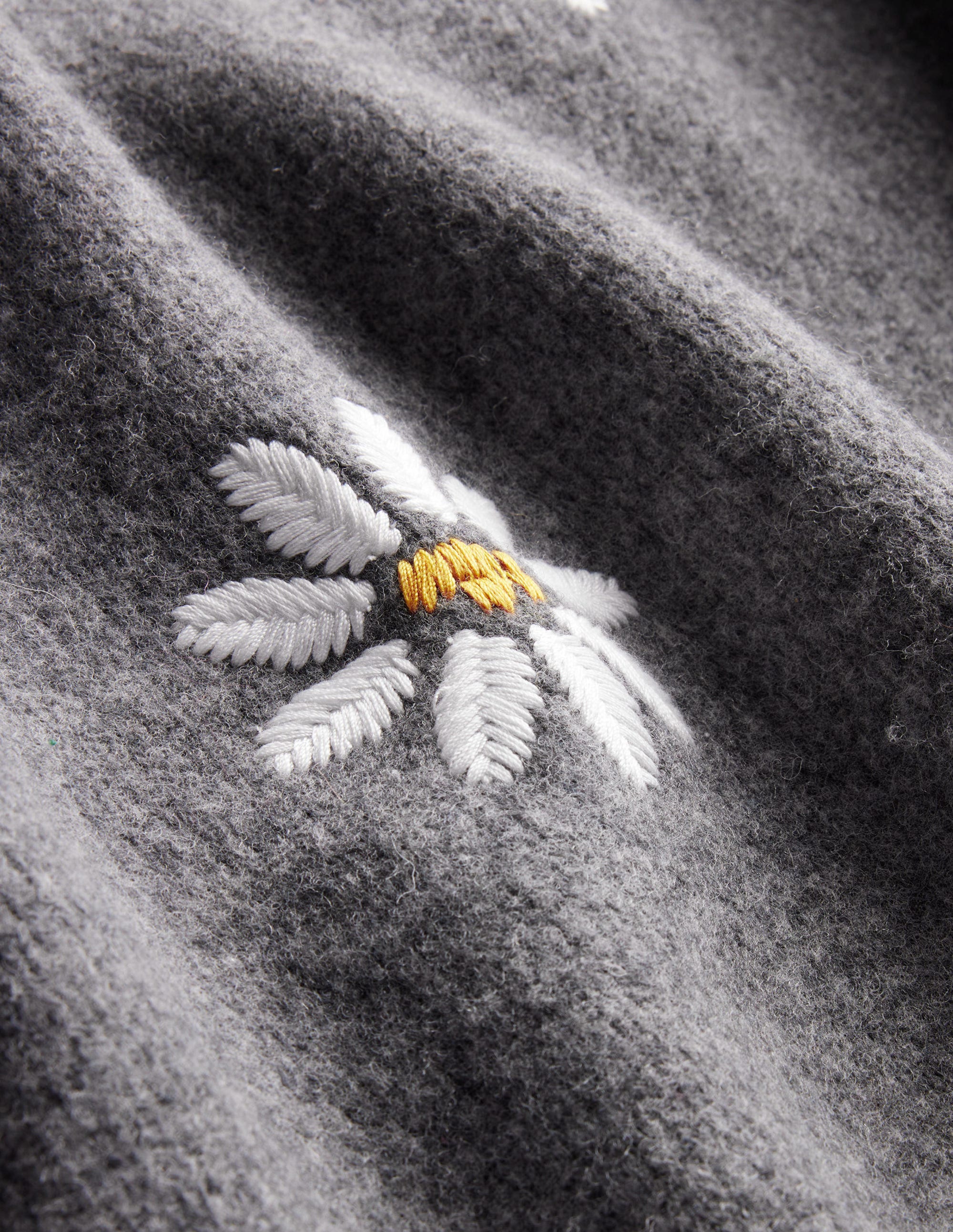 Pull ornementé en laine-Gris foncé chiné - Image 9