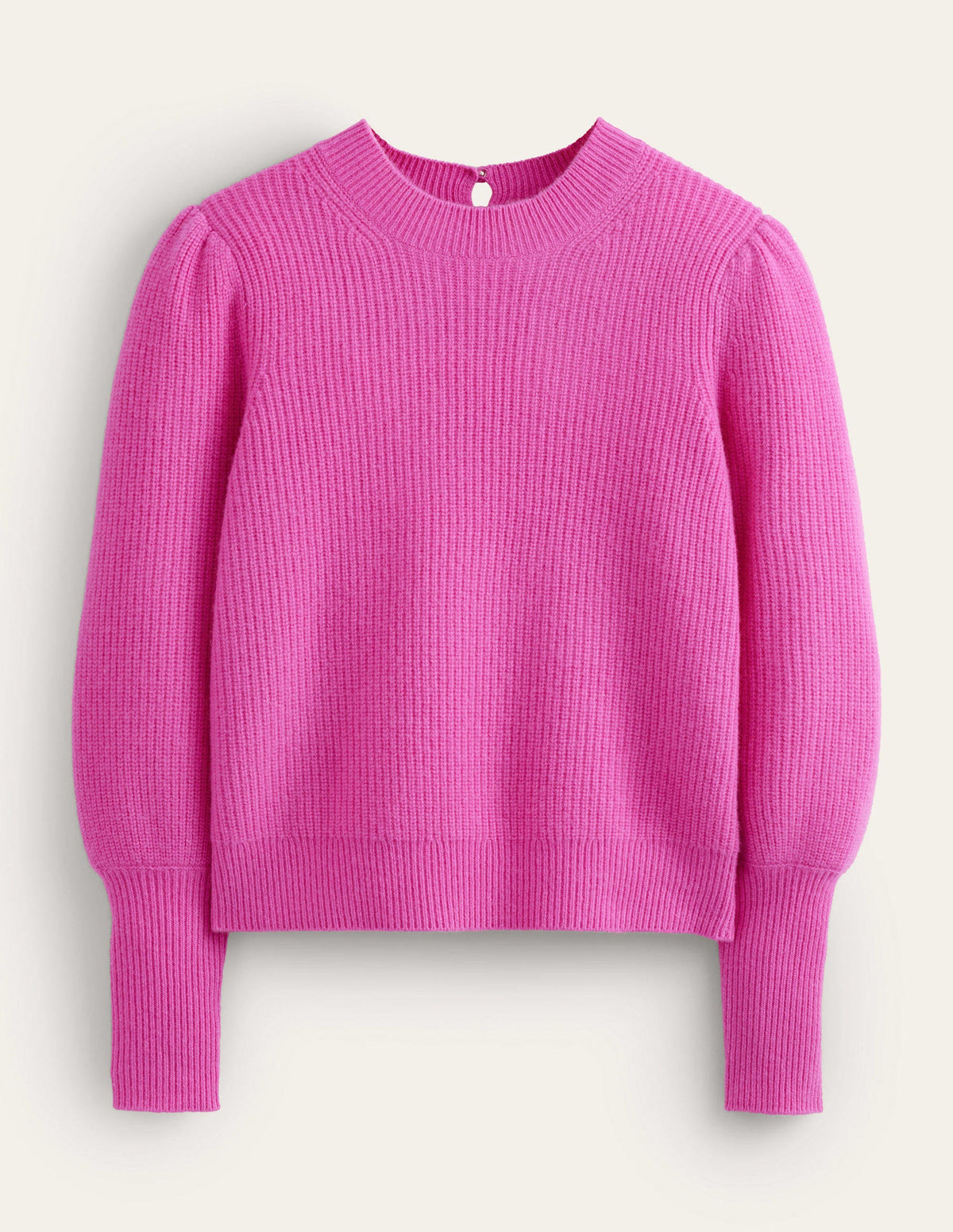 Kaschmirpullover mit Schlüssellochausschnitt-Magenta-6