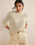 Fluffy Open Stitch Jumper-Warm Ivory
