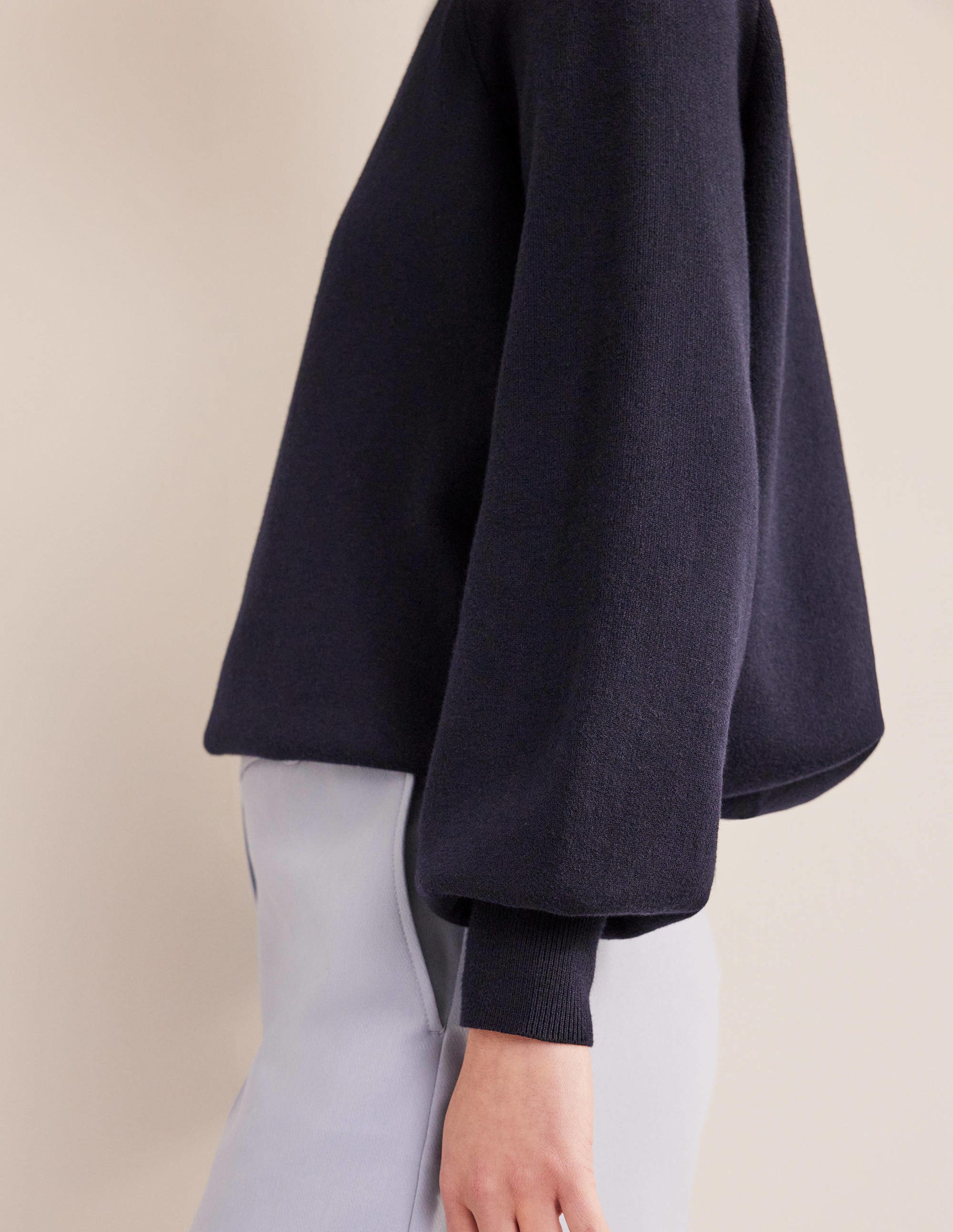 Pull en jacquard-Bleu marine - Image 2