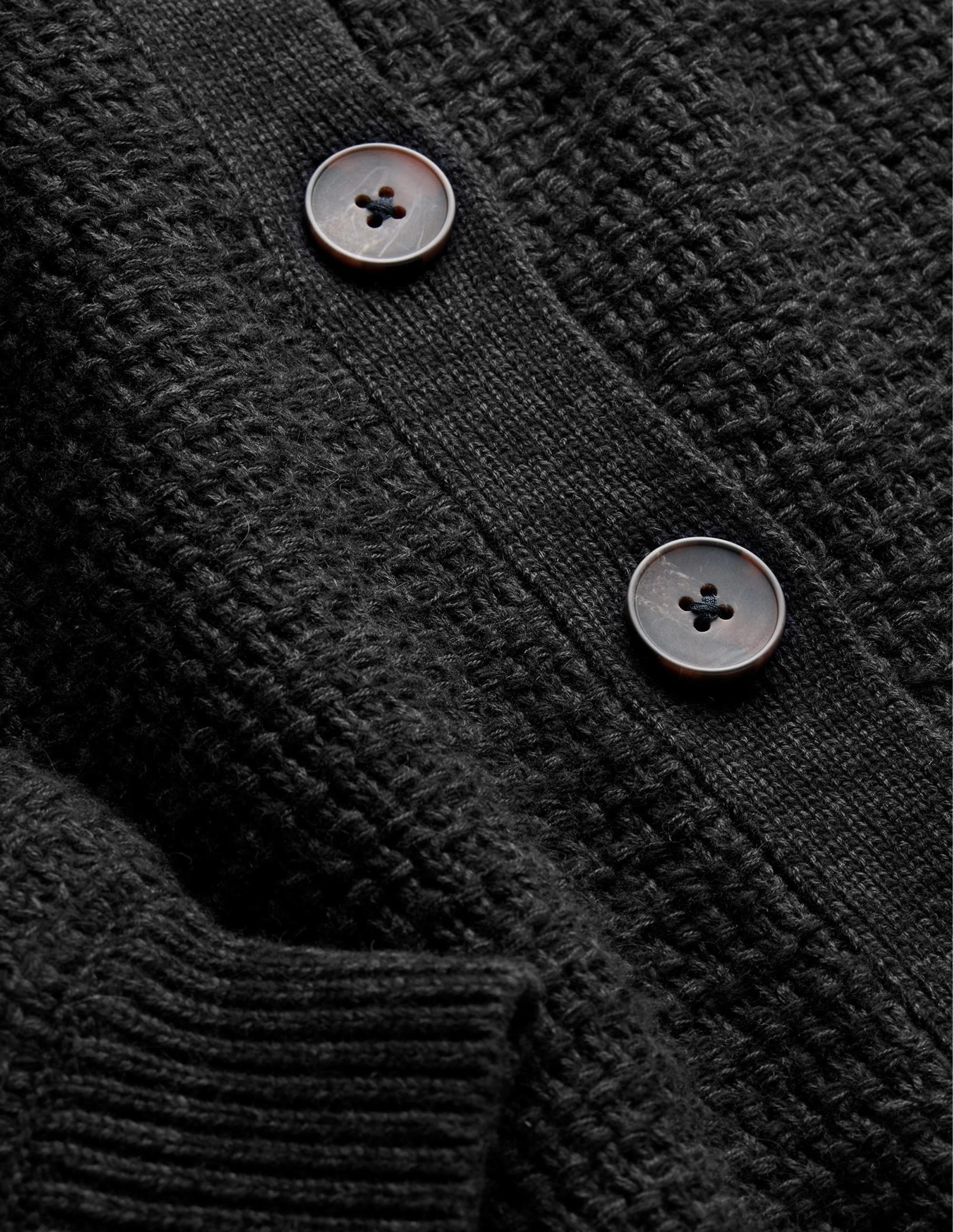 Strukturierte Strick-Bomberjacke-Schwarz - Image 6