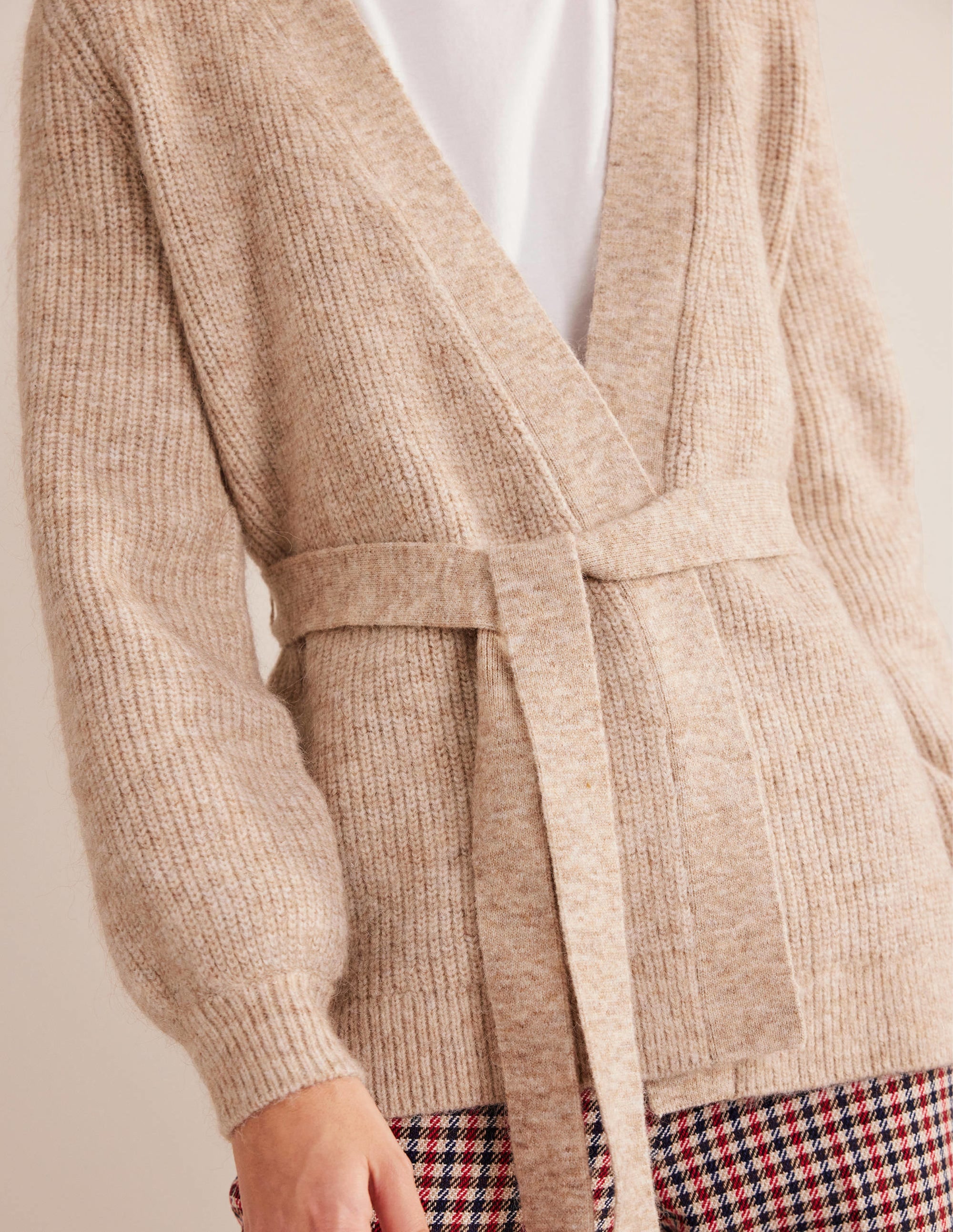 Fluffy Belted Cardigan-Chinchilla Melange - Image 2
