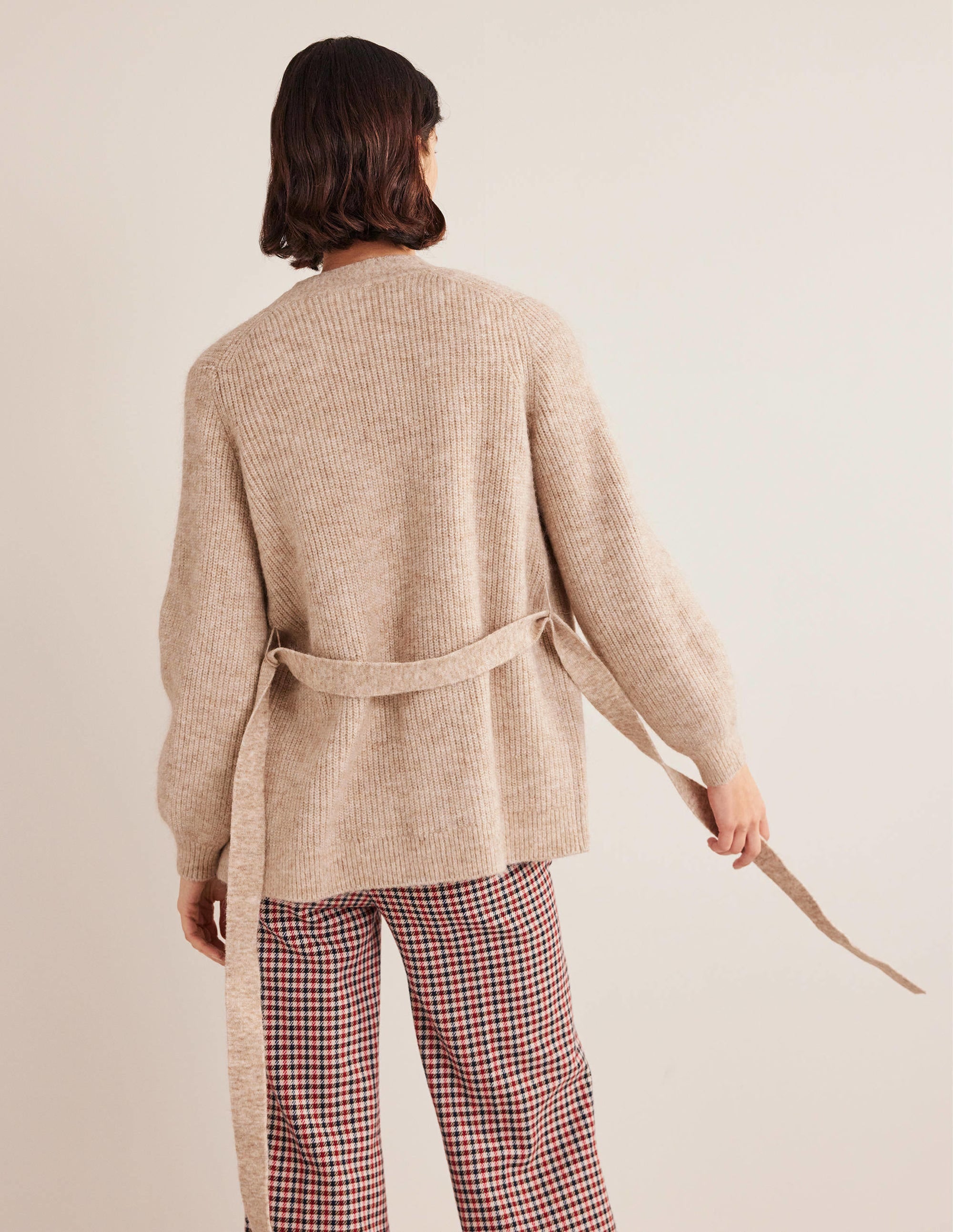 Fluffy Belted Cardigan-Chinchilla Melange - Image 3
