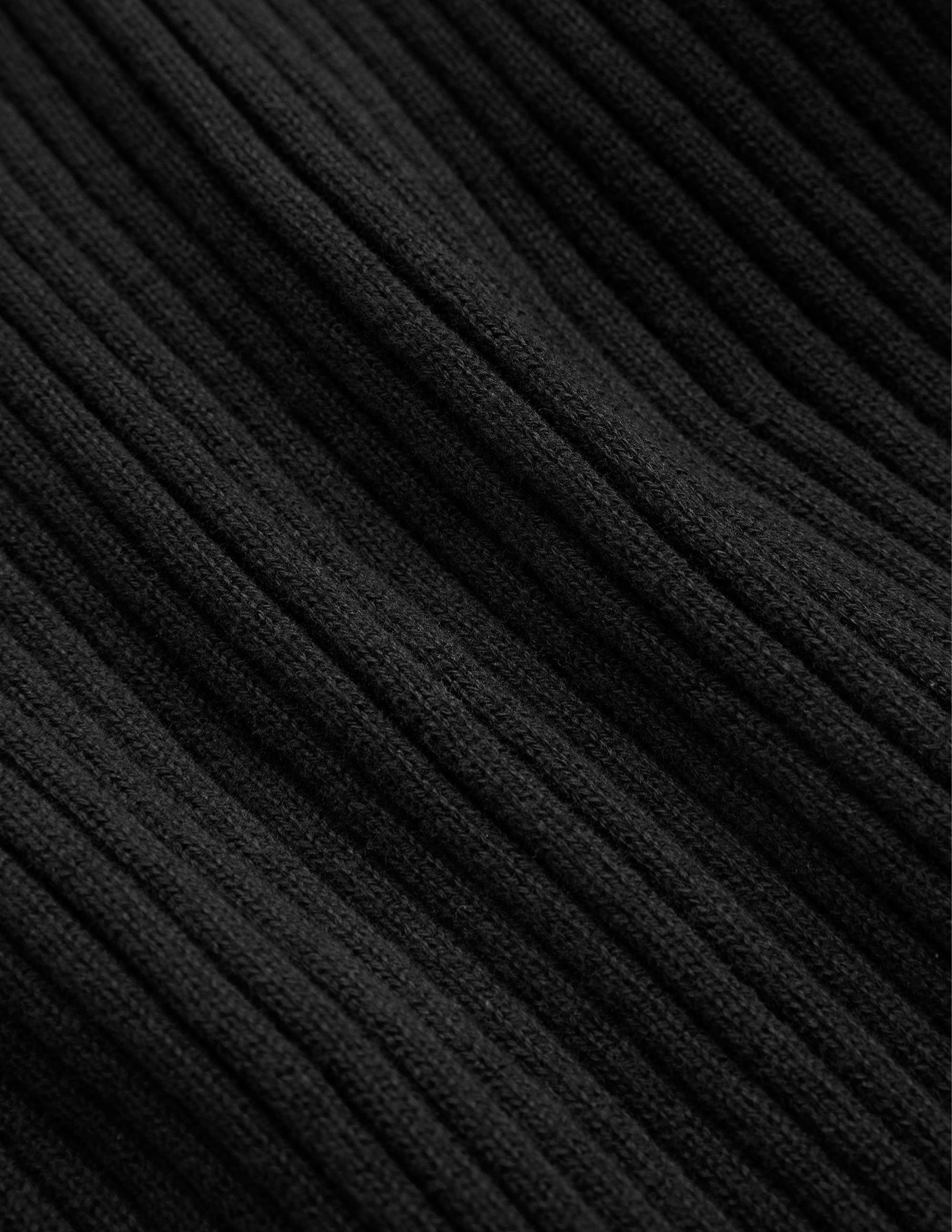 T-shirt en maille à détails crochetés-Noir - Image 6