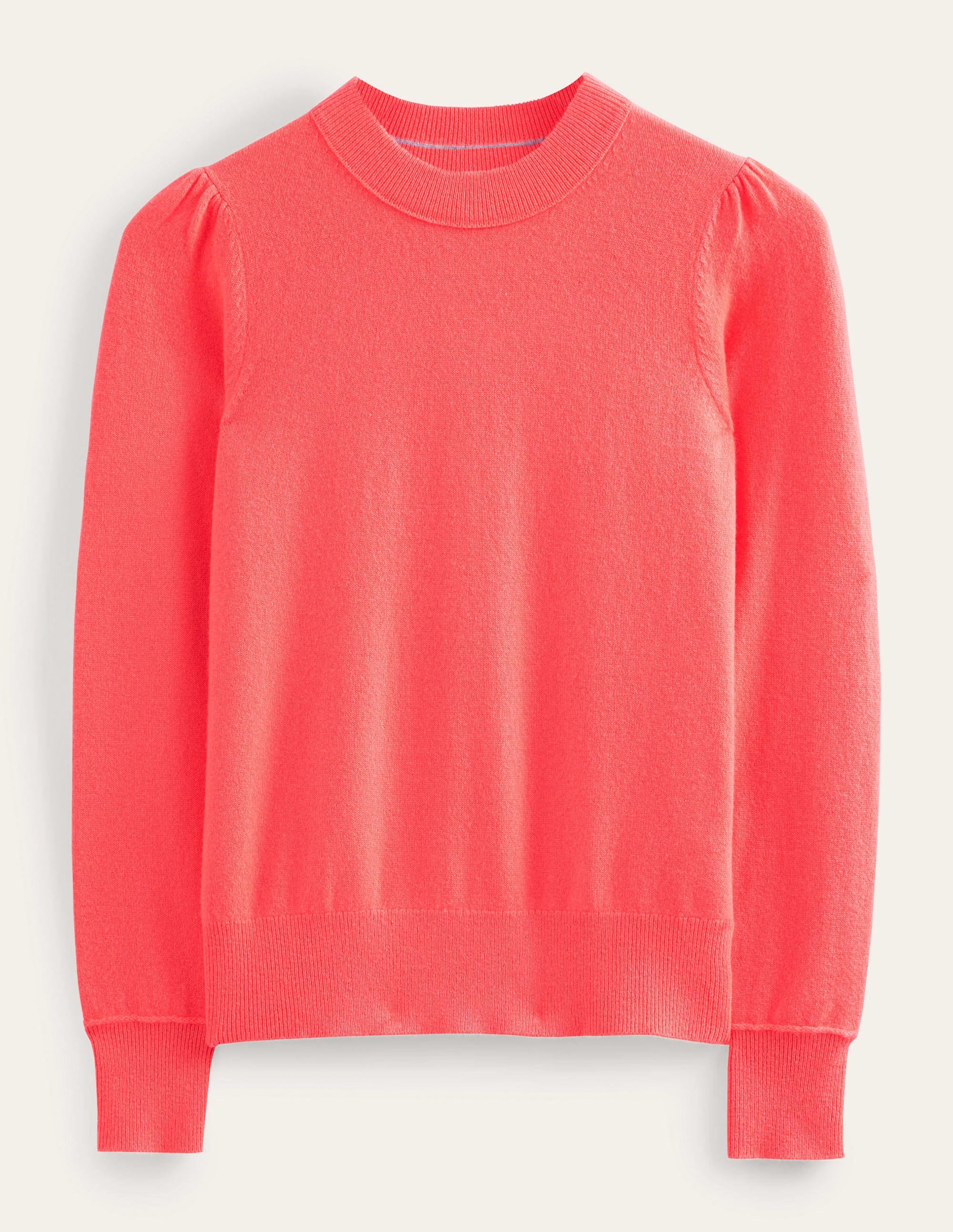 Kaschmirpullover mit Puffärmeln-Helles Wassermelonenrot - Image 6
