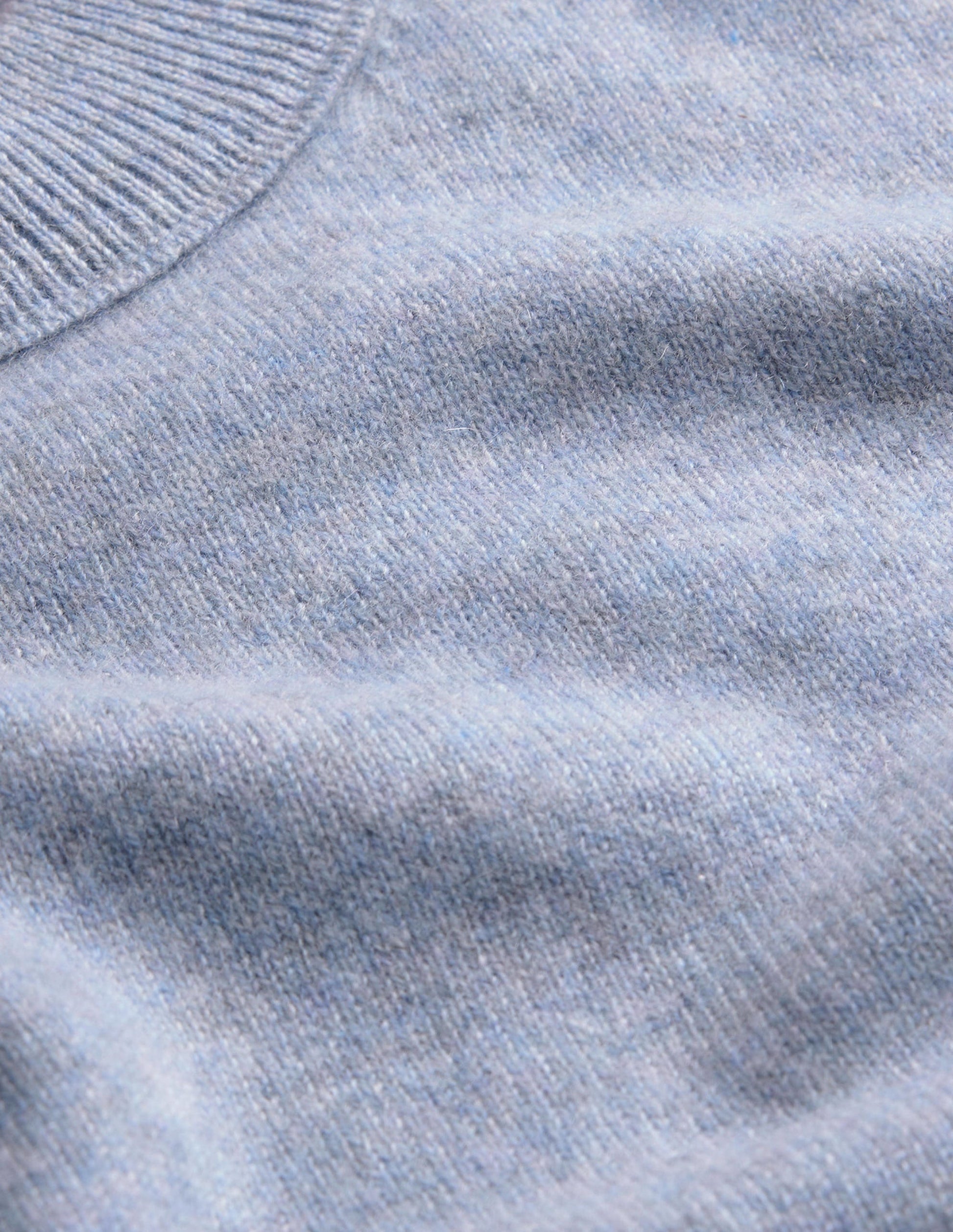 Cashmere Puff Shoulder Jumper-Blue Melange-6