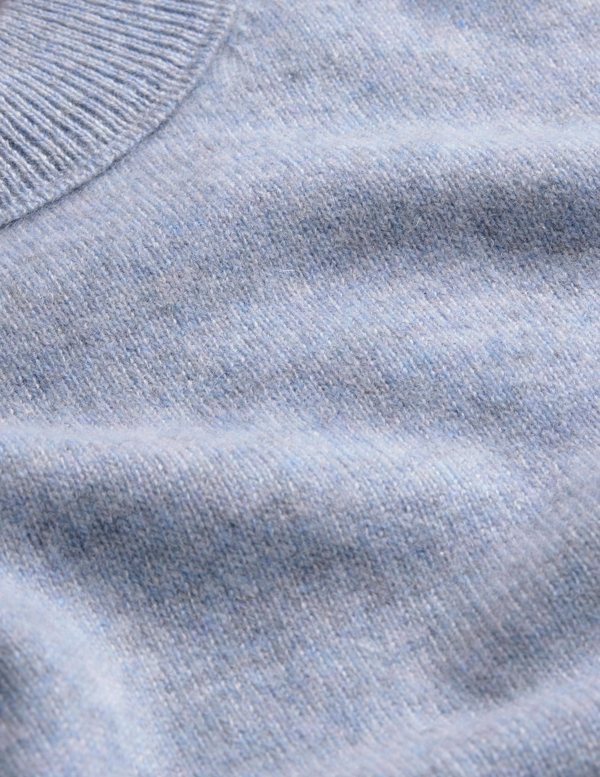 Cashmere Puff Shoulder Jumper-Blue Melange - Image 6