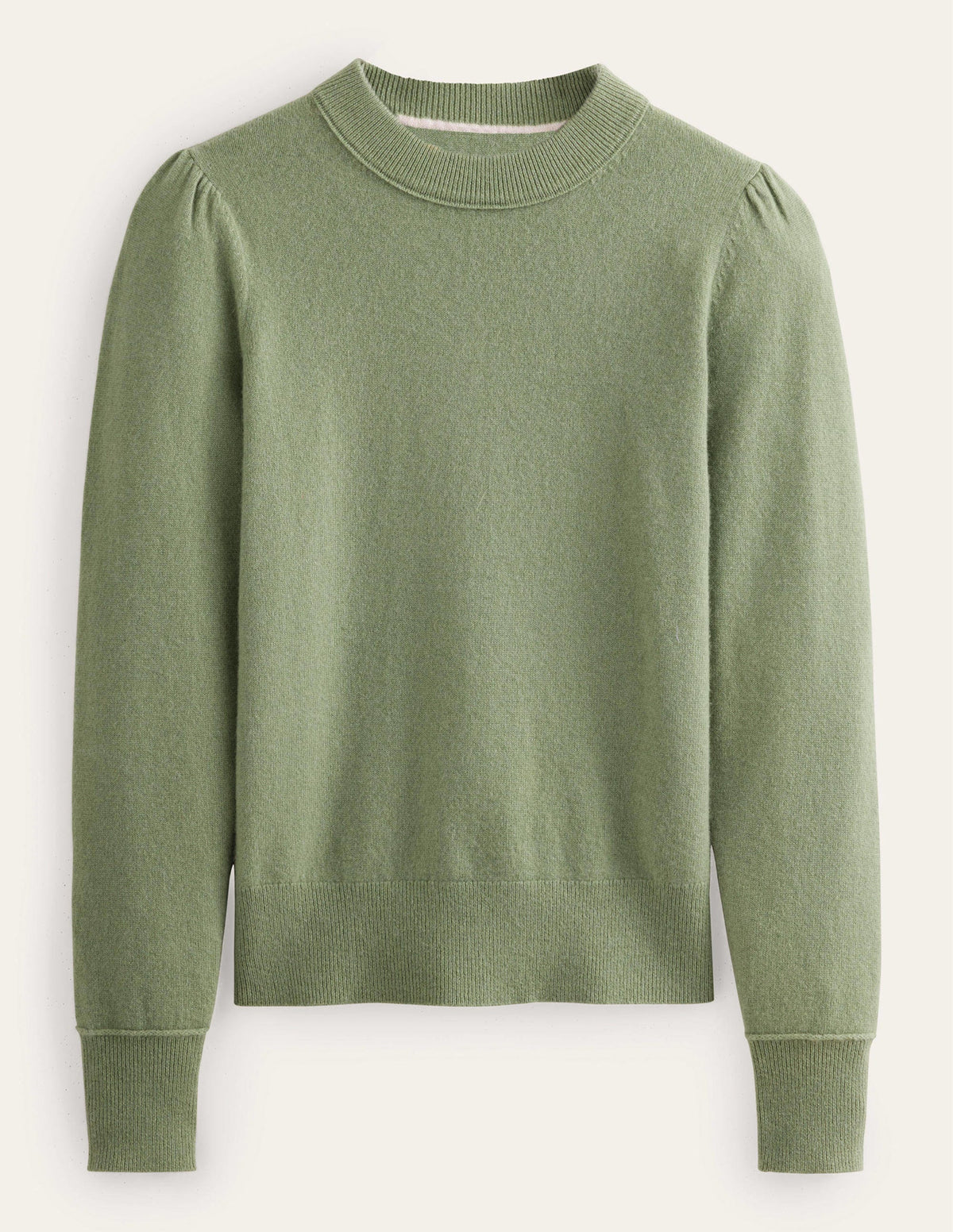 Kaschmirpullover mit Puffärmeln-Steingrün - Image 5