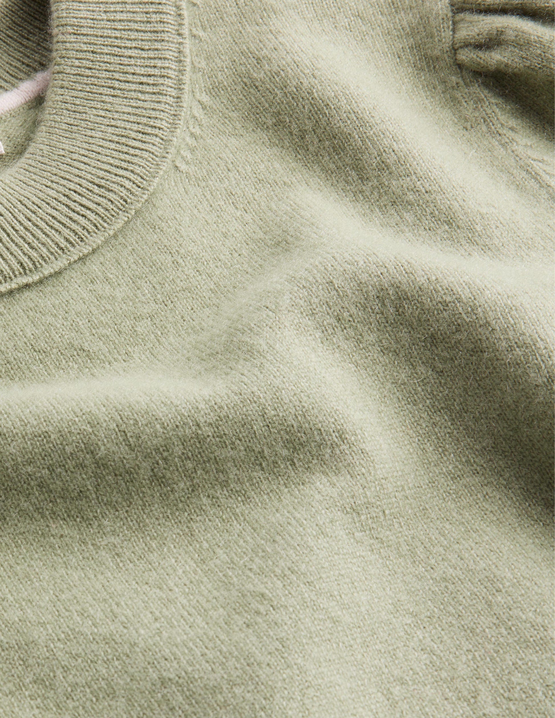 Kaschmirpullover mit Puffärmeln-Steingrün-6