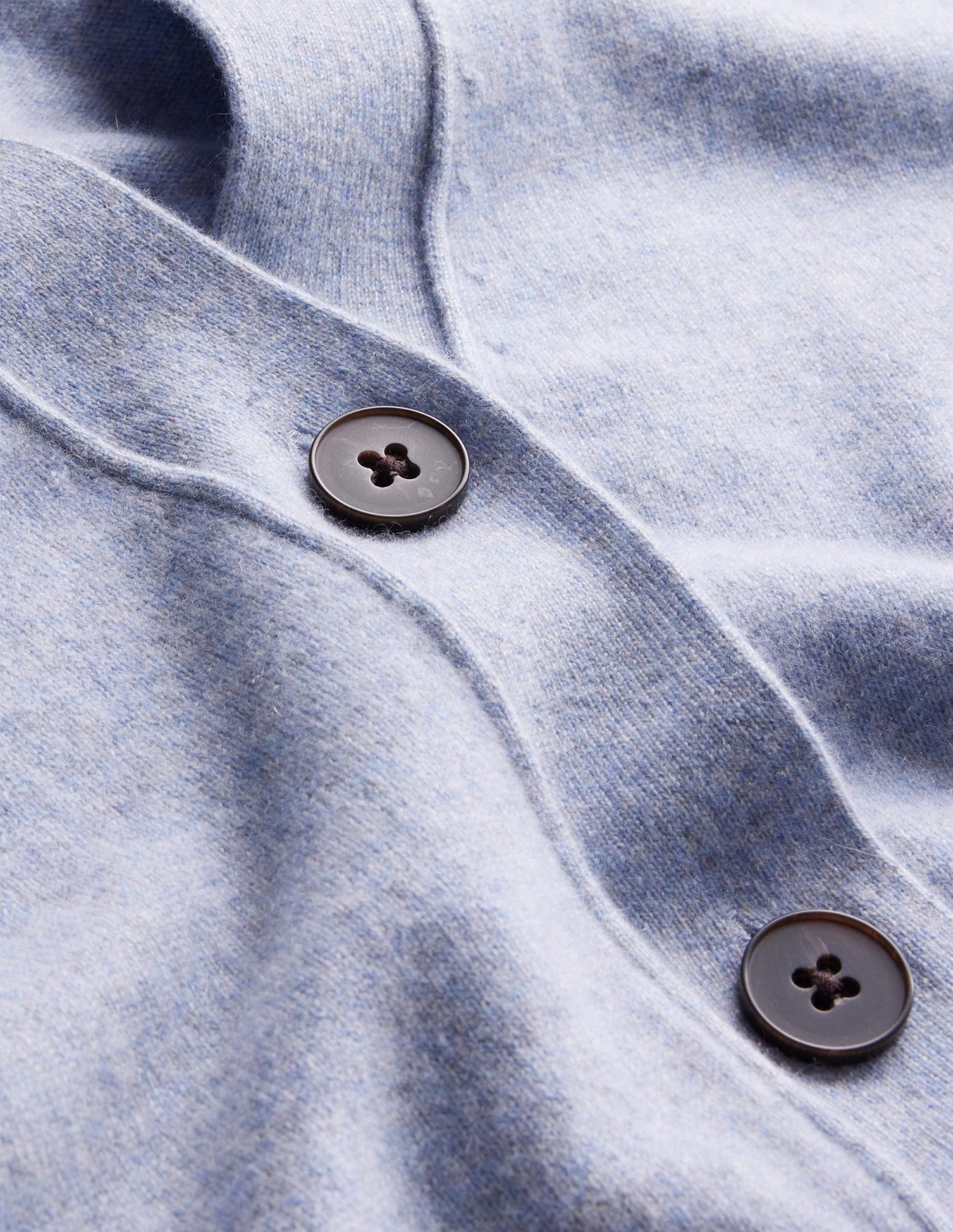 Gilet à col V en cachemire-Bleu chiné-6
