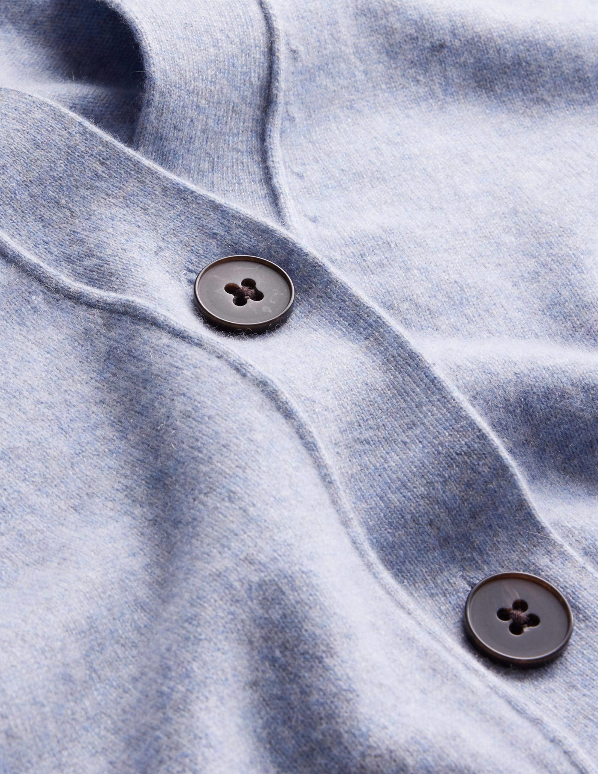 Gilet à col V en cachemire-Bleu chiné - Image 6