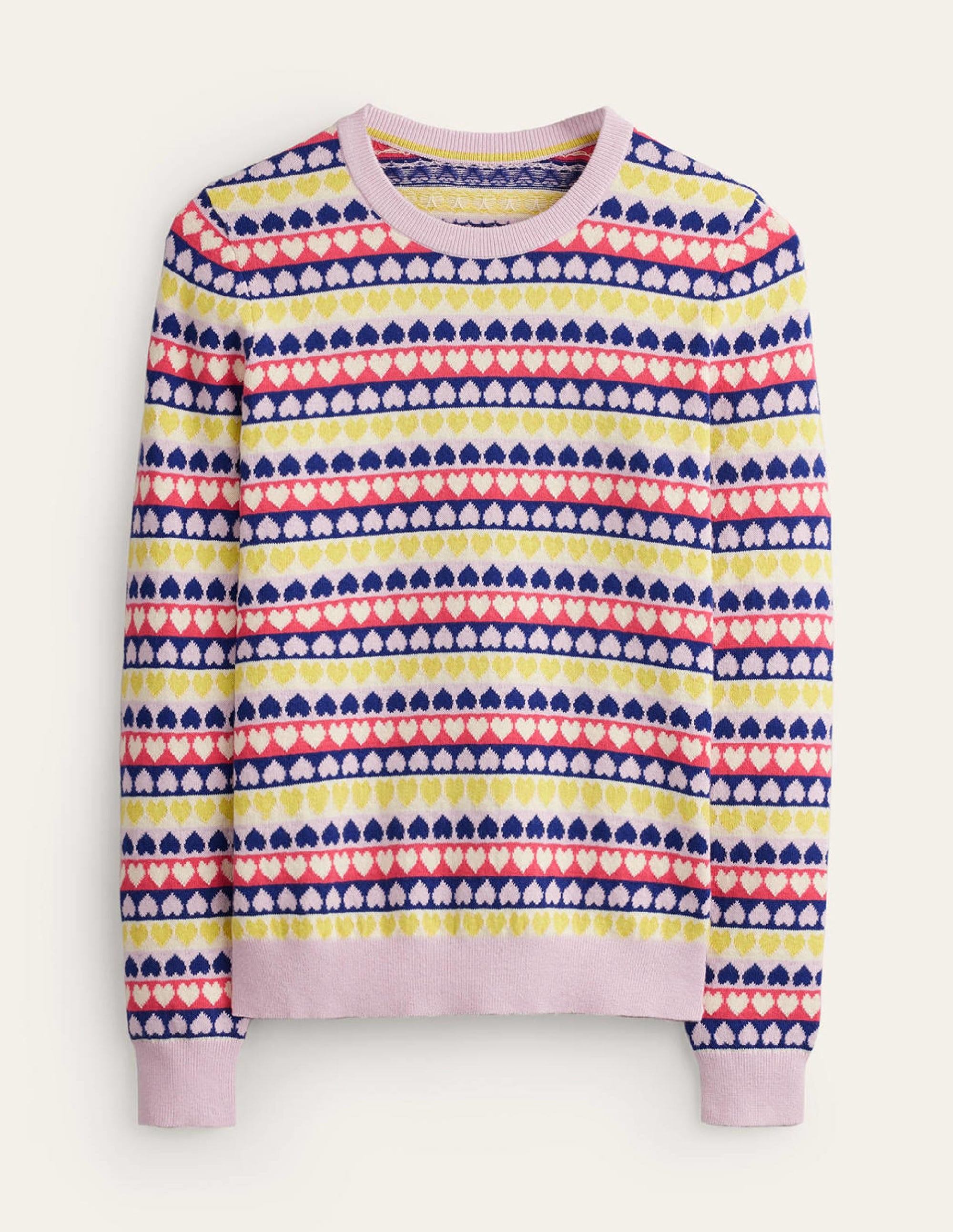 Pull Isabel à motif jacquard cœur-Multi, cœurs géométriques ivoire - Image 5