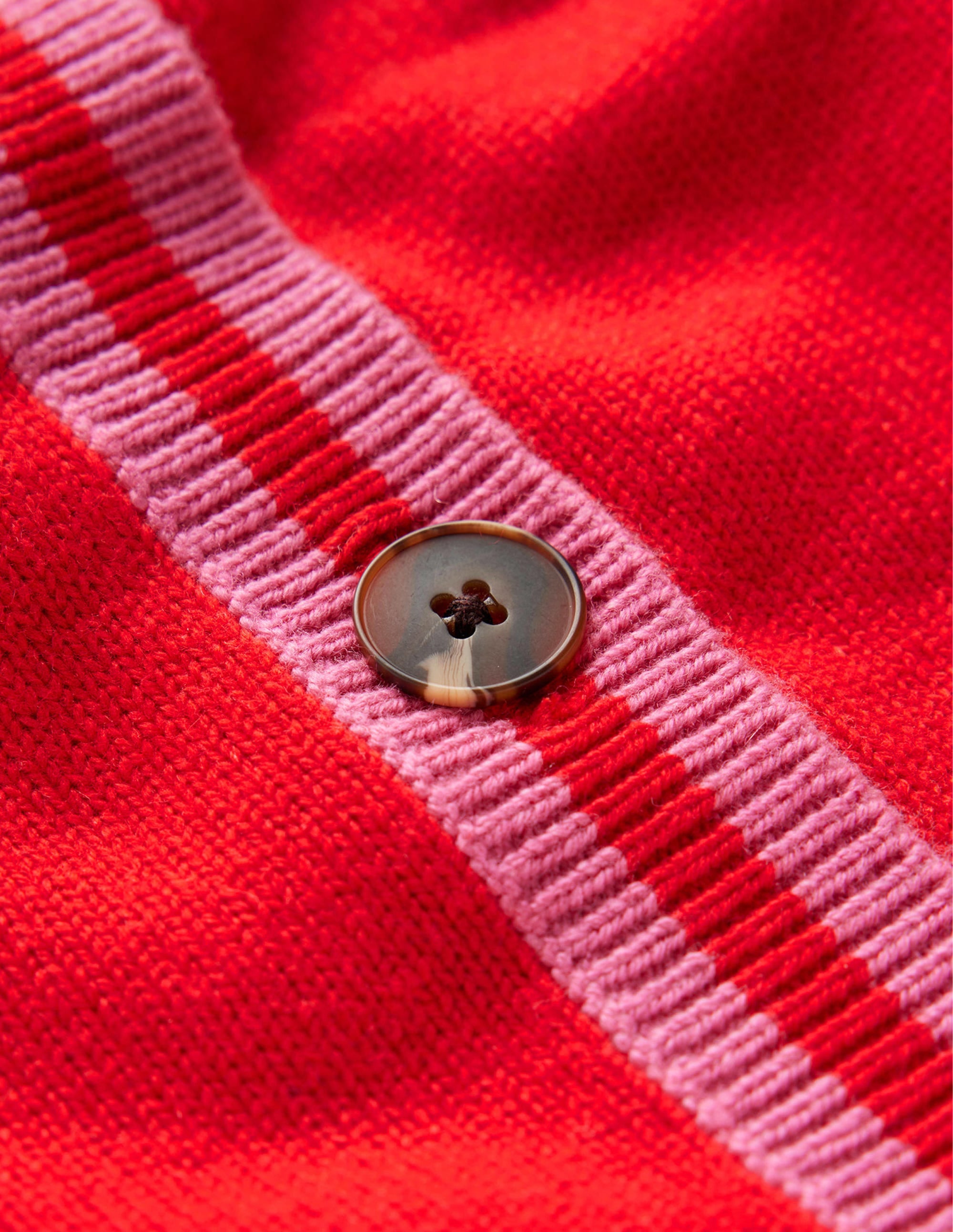 Cecily Button Back Jumper-Post Box Red, Brand Stripe - Image 7