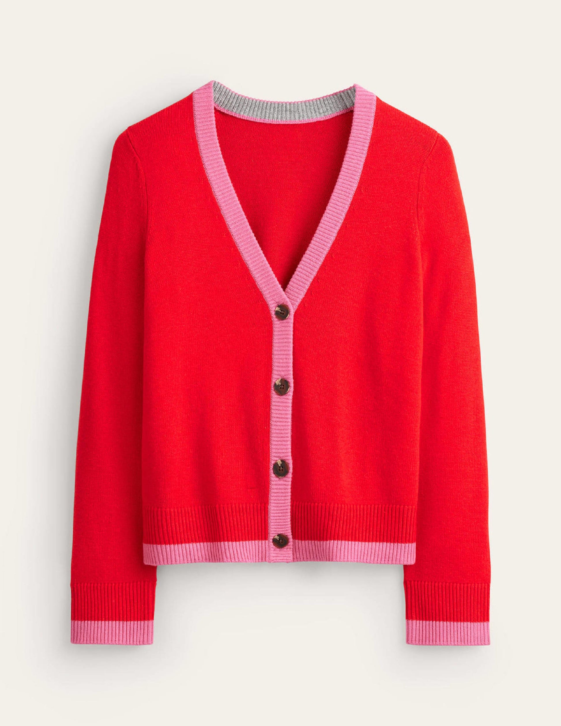 Alma Strickjacke mit Kontrastbesatz-Flame Scarlet, Sangria Sunset-6