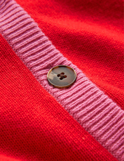 Alma Strickjacke mit Kontrastbesatz-Flame Scarlet, Sangria Sunset-7