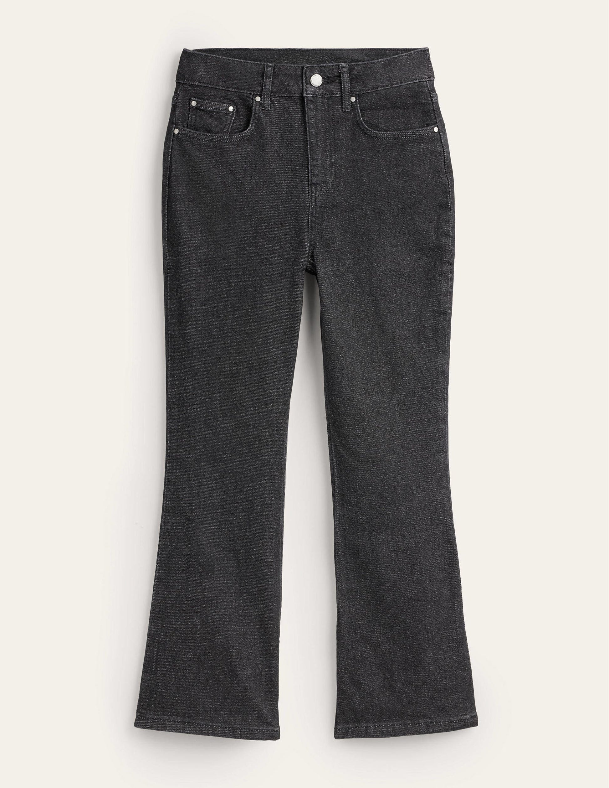 Anliegende 7/8-Jeans mit Schlag-Schwarz-7
