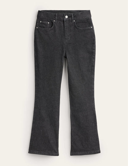 Anliegende 7/8-Jeans mit Schlag-Schwarz-7
