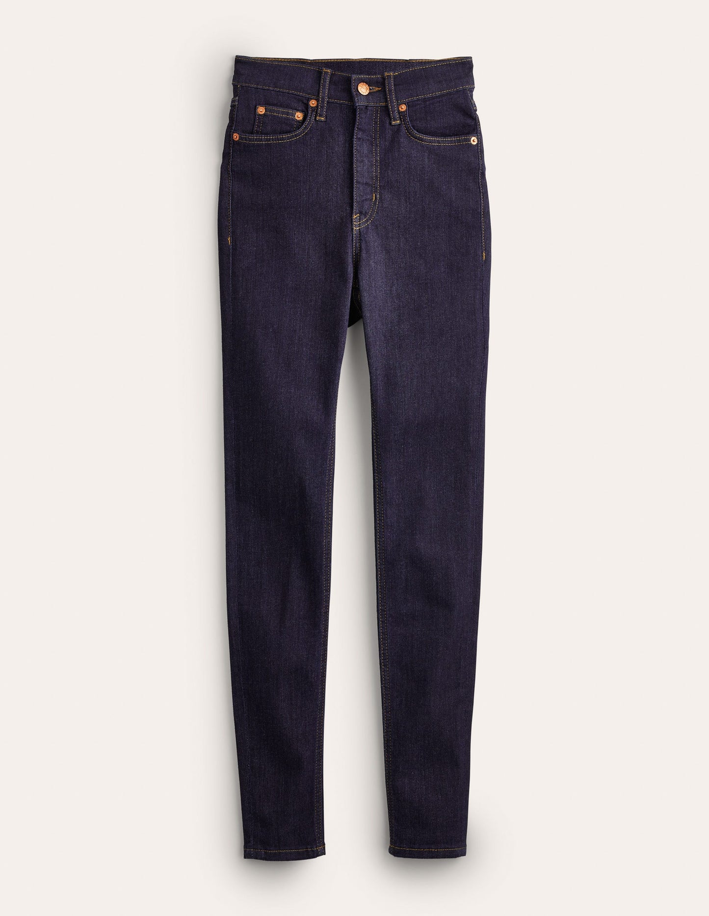 Röhrenjeans mit hohem Bund-Indigo