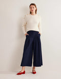 Jupe-culotte taille haute-Bleu marine