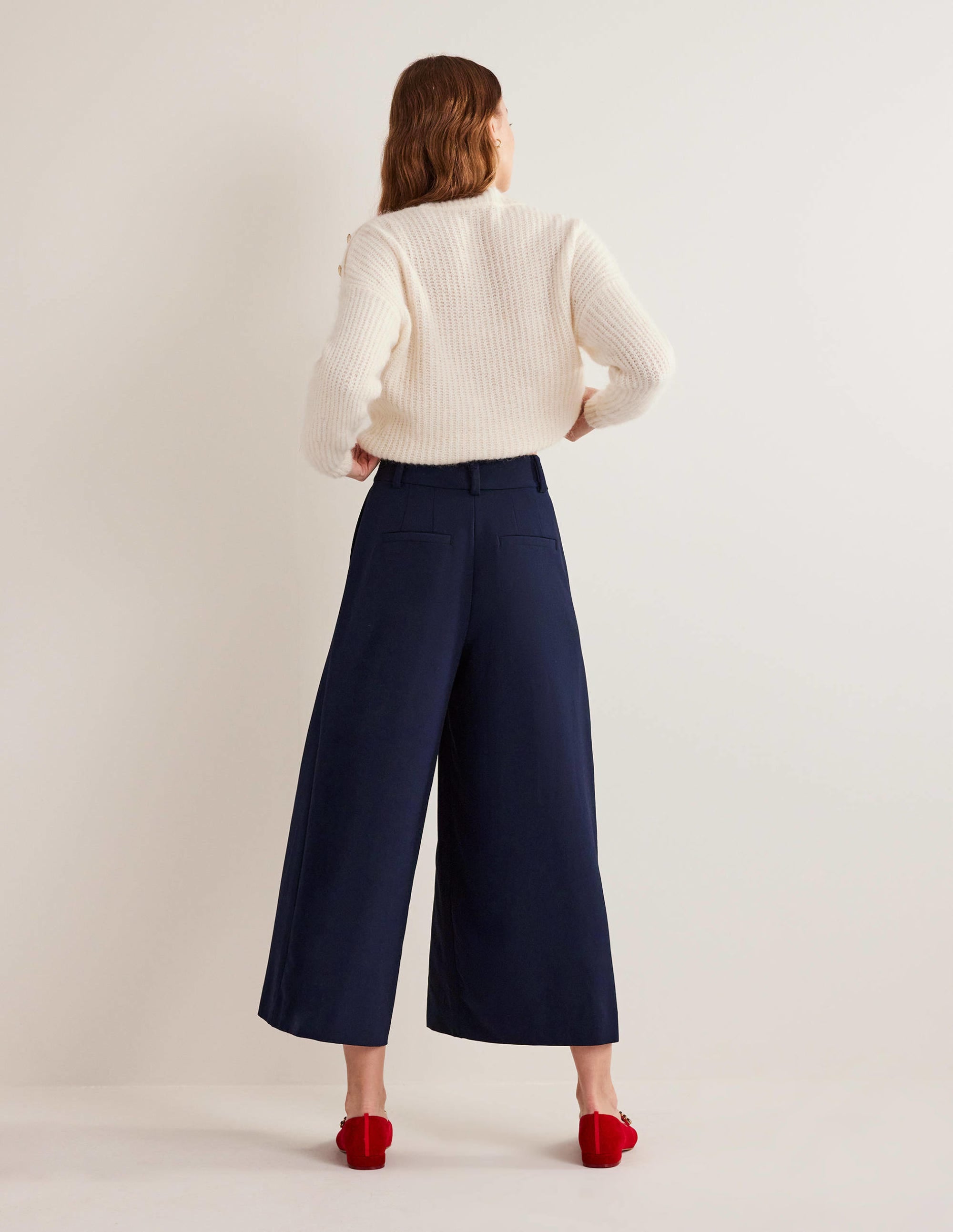 Jupe-culotte taille haute-Bleu marine - Image 3