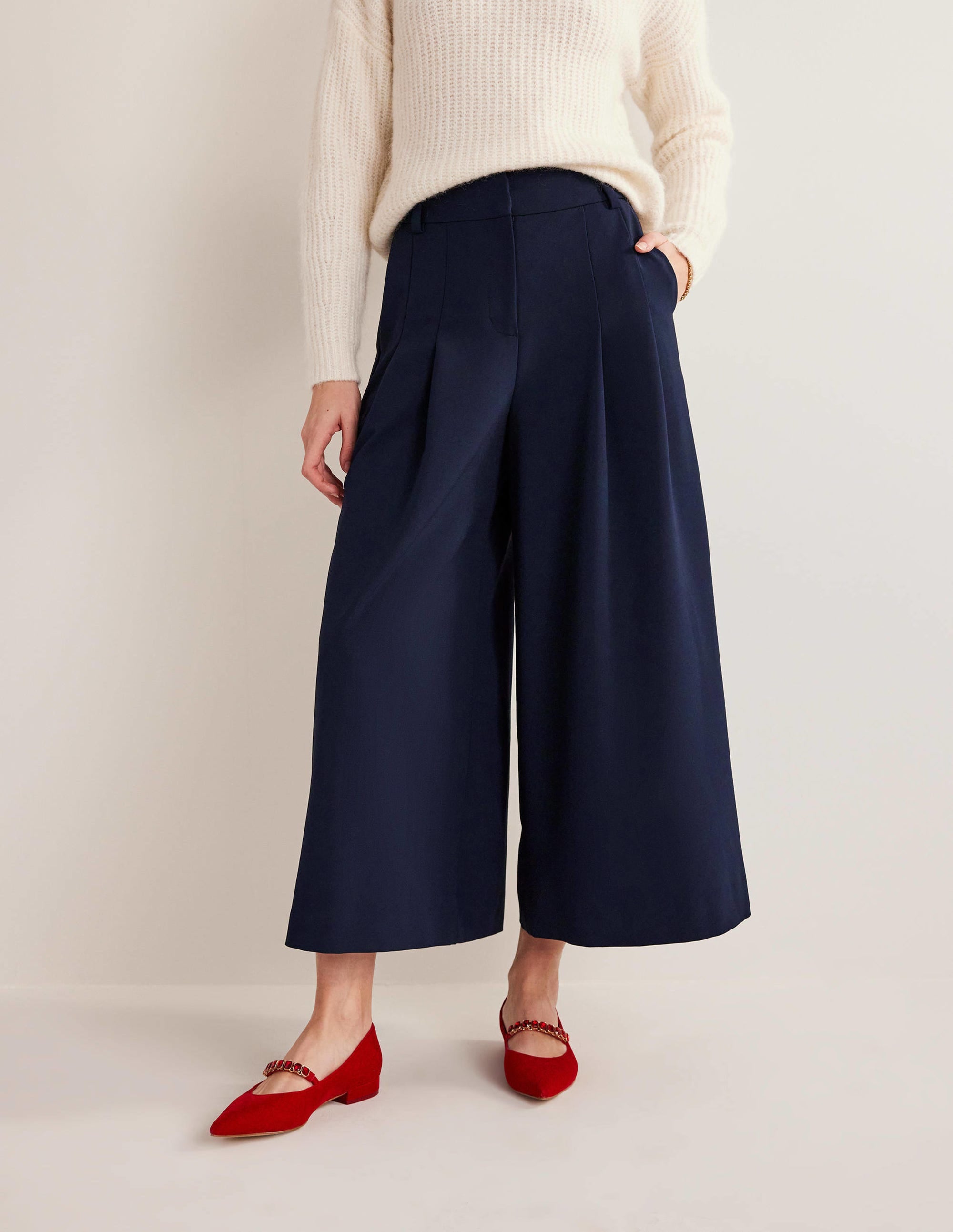 Jupe-culotte taille haute-Bleu marine - Image 4