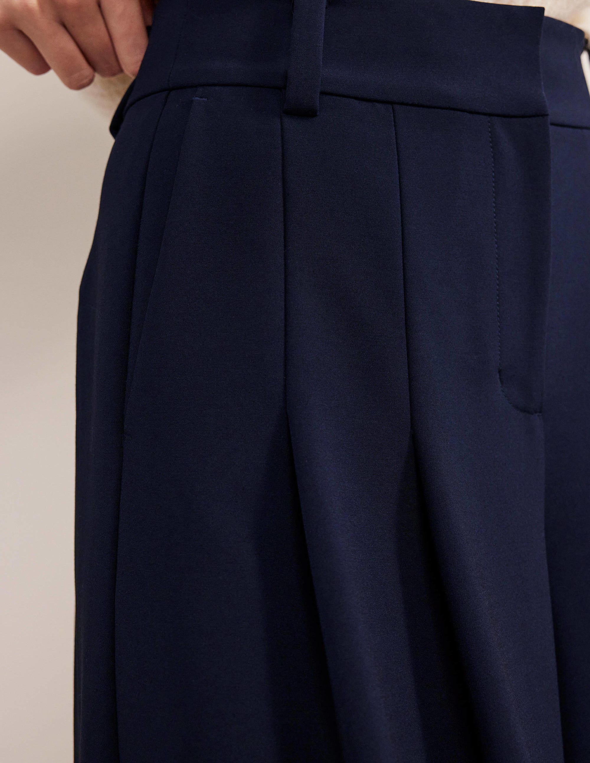 Jupe-culotte taille haute-Bleu marine - Image 5