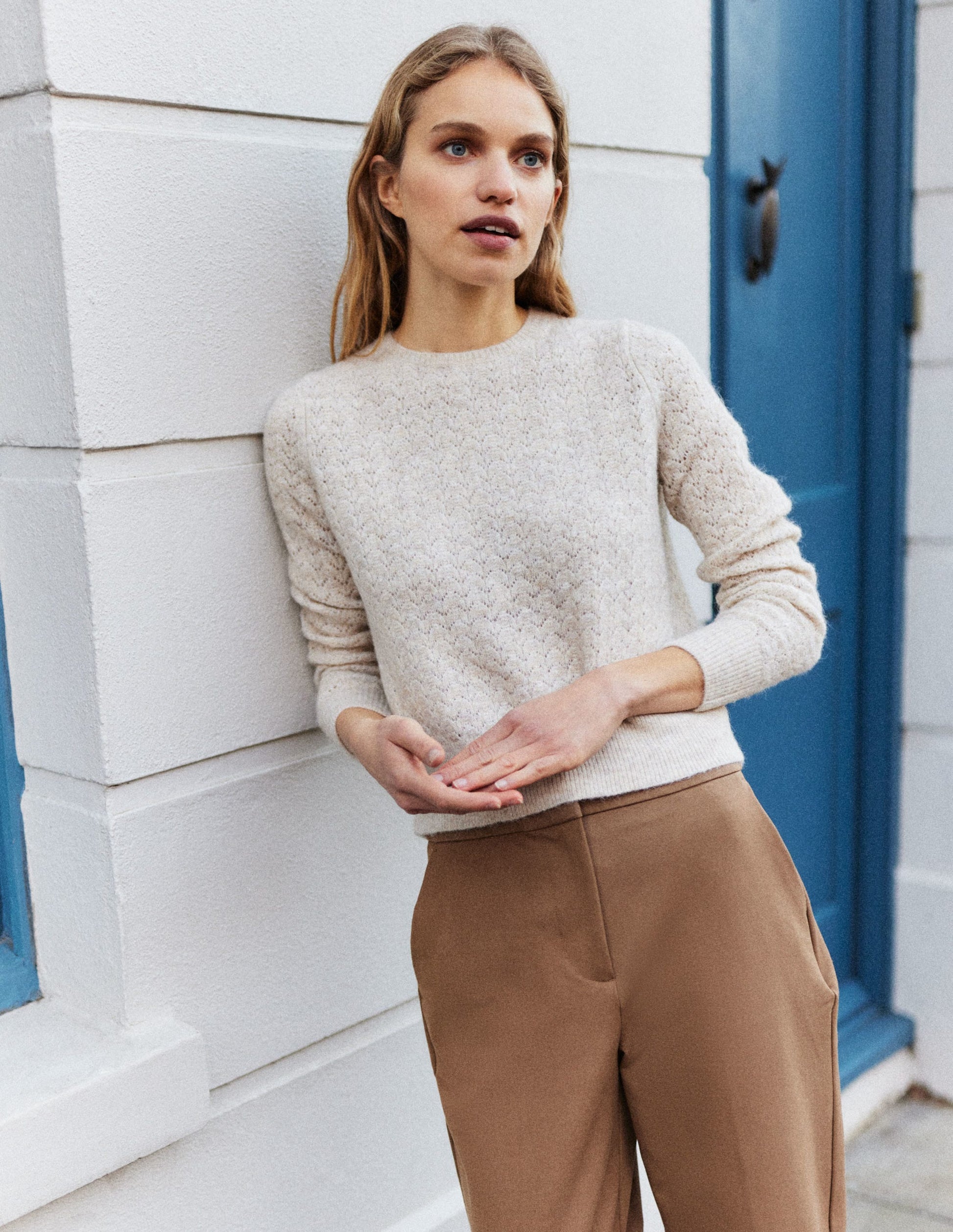 Gerade geschnittene Hose mit 2-Wege-Stretch-Karamellbraun-6