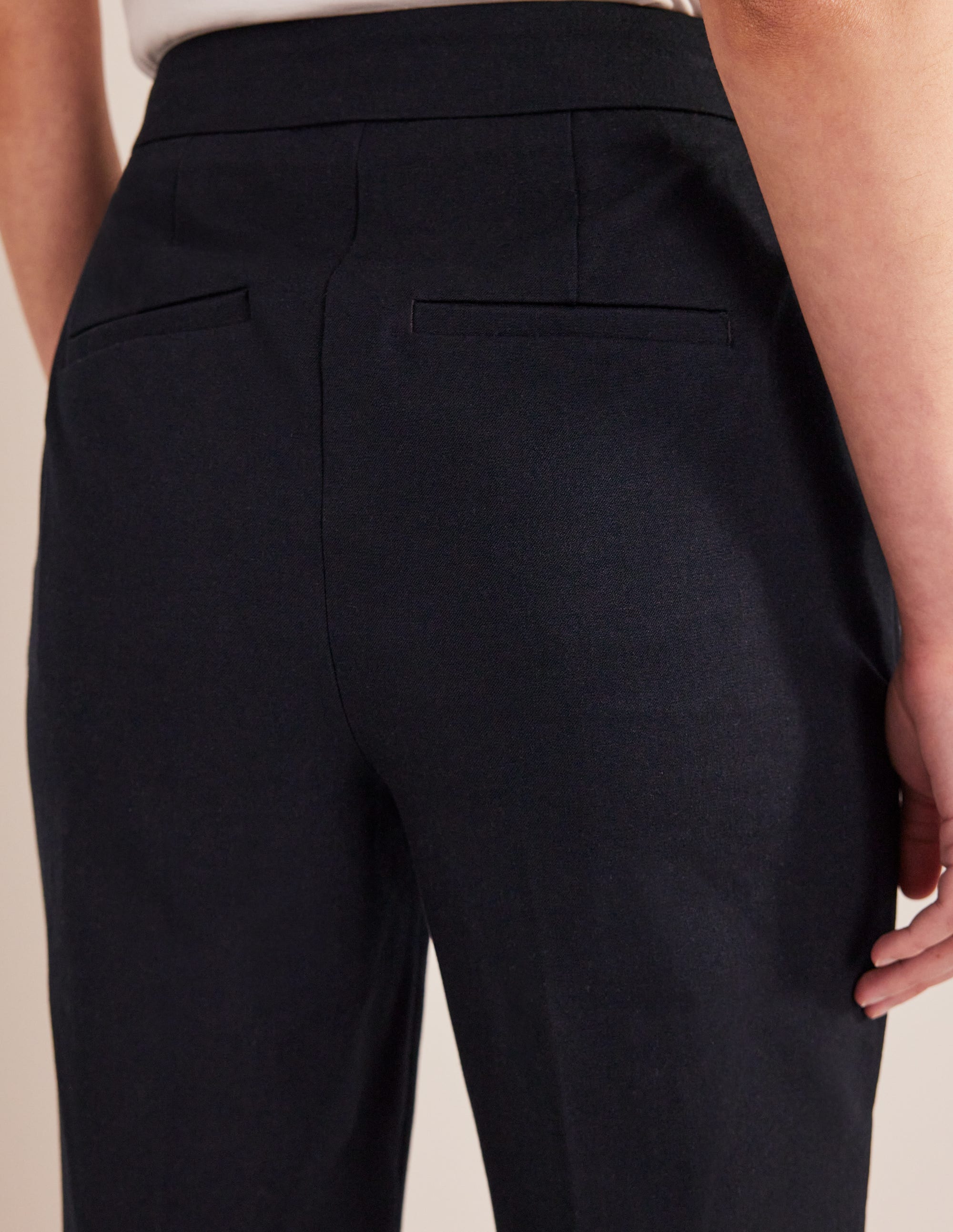 Bi-Stretch Tapered Trousers-Navy - Image 2