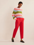 Pantalon droit en bi-stretch-Camélia