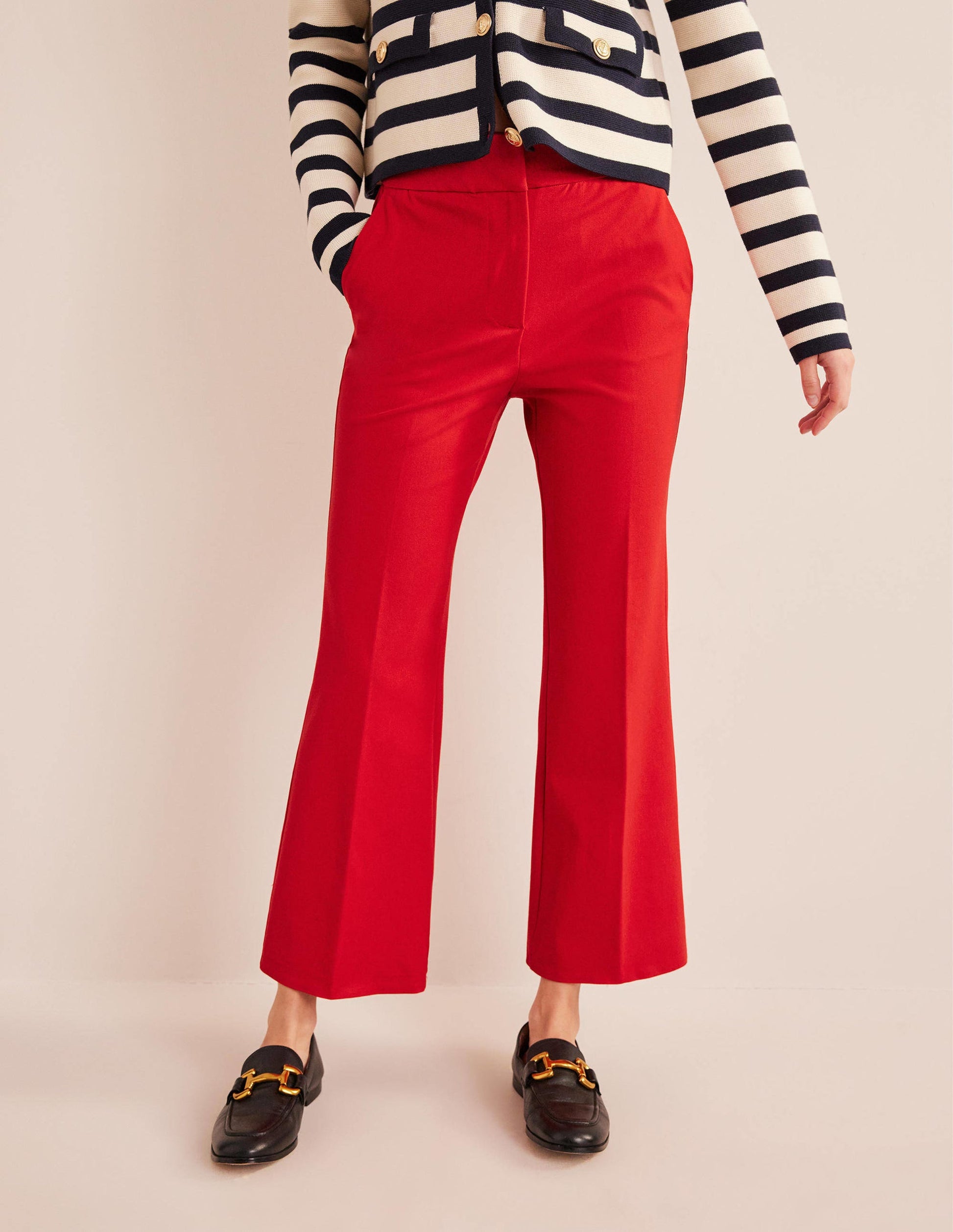 Ausgestellte 7/8-Hose mit 2-Wege-Stretch-Zinnoberrot-4
