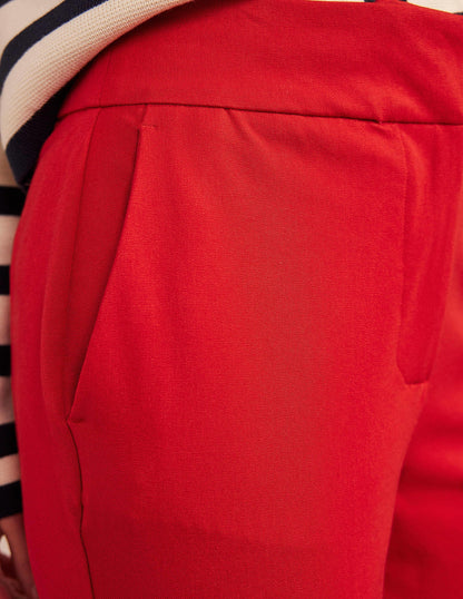 Ausgestellte 7/8-Hose mit 2-Wege-Stretch-Zinnoberrot-5