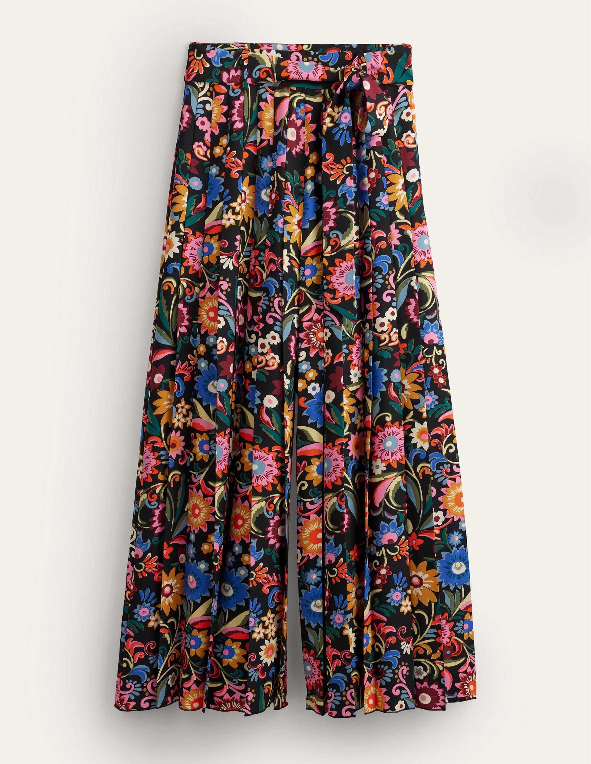 Plissierte Palazzo-Hose-Schwarz, Knallige Gardenie - Image 7